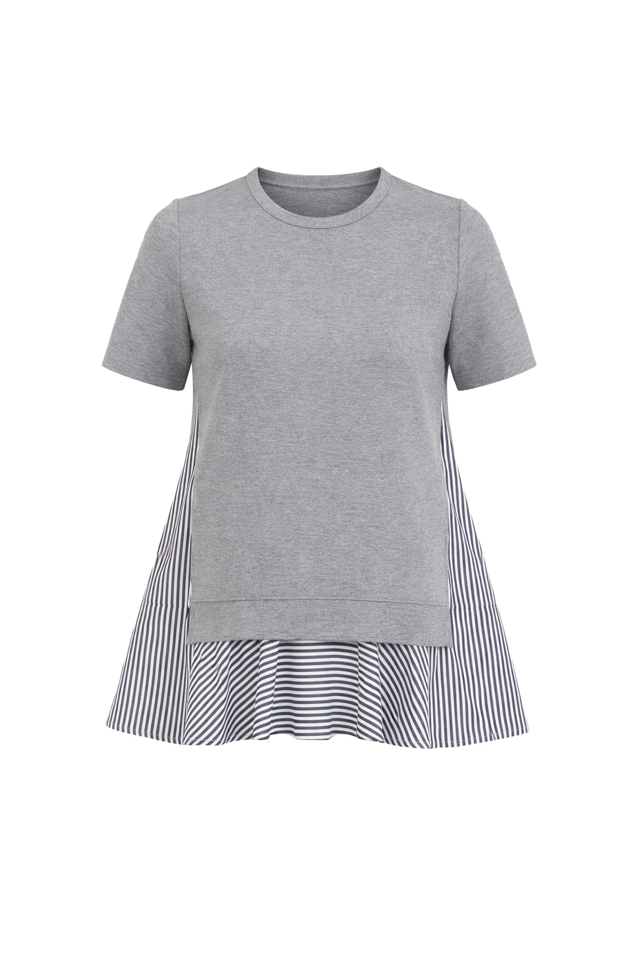 Penelope Short Sleeve Top With Stripe Contrast