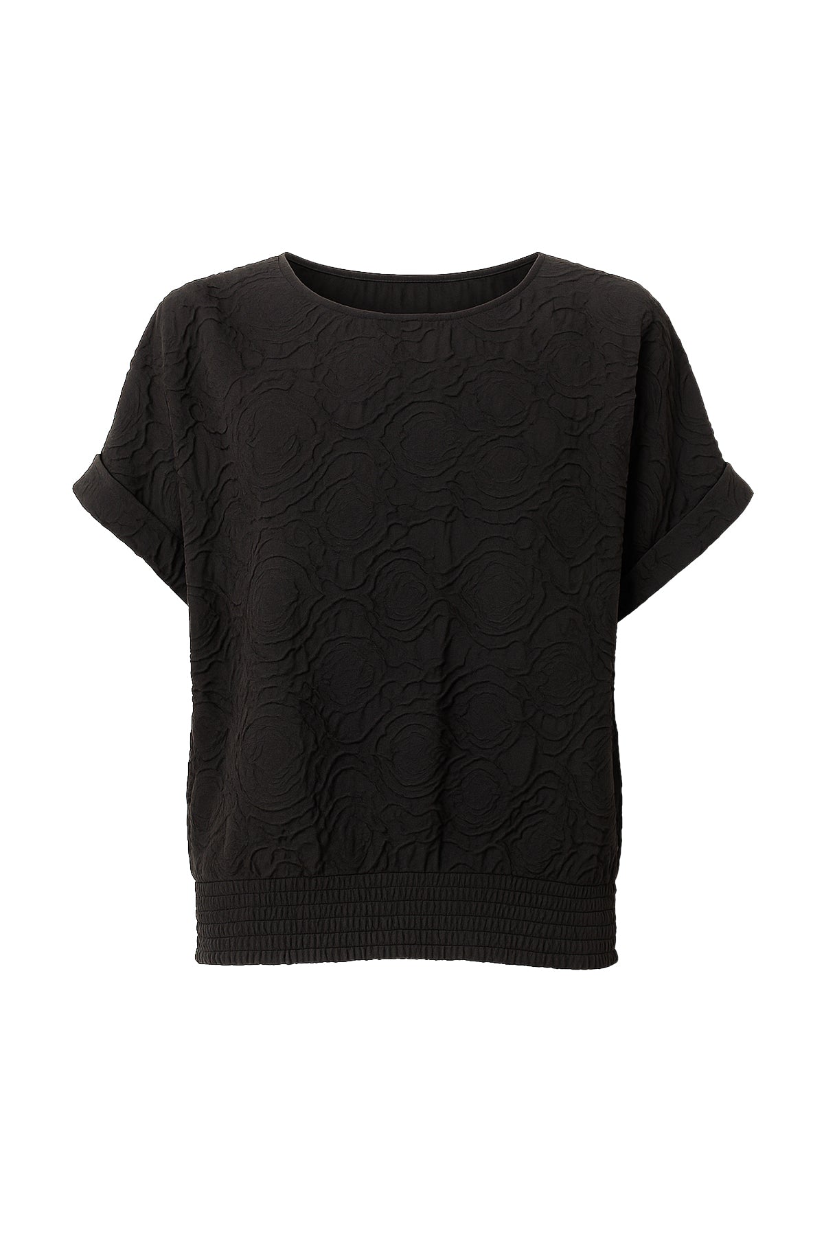Oversized Dolman Rose Printed Sleeve Tie Back Top