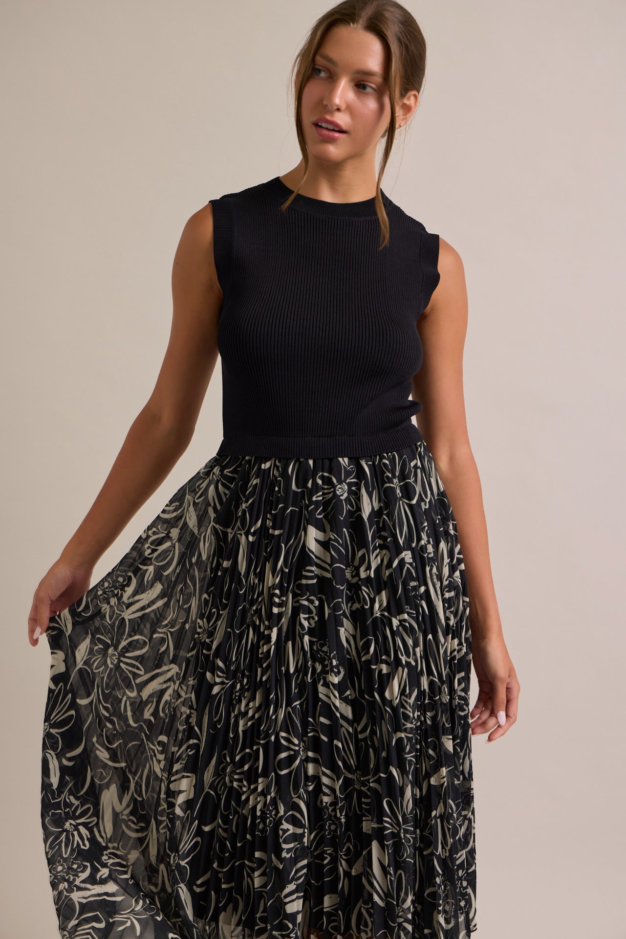 Fiorella Print Sleeveless Dress