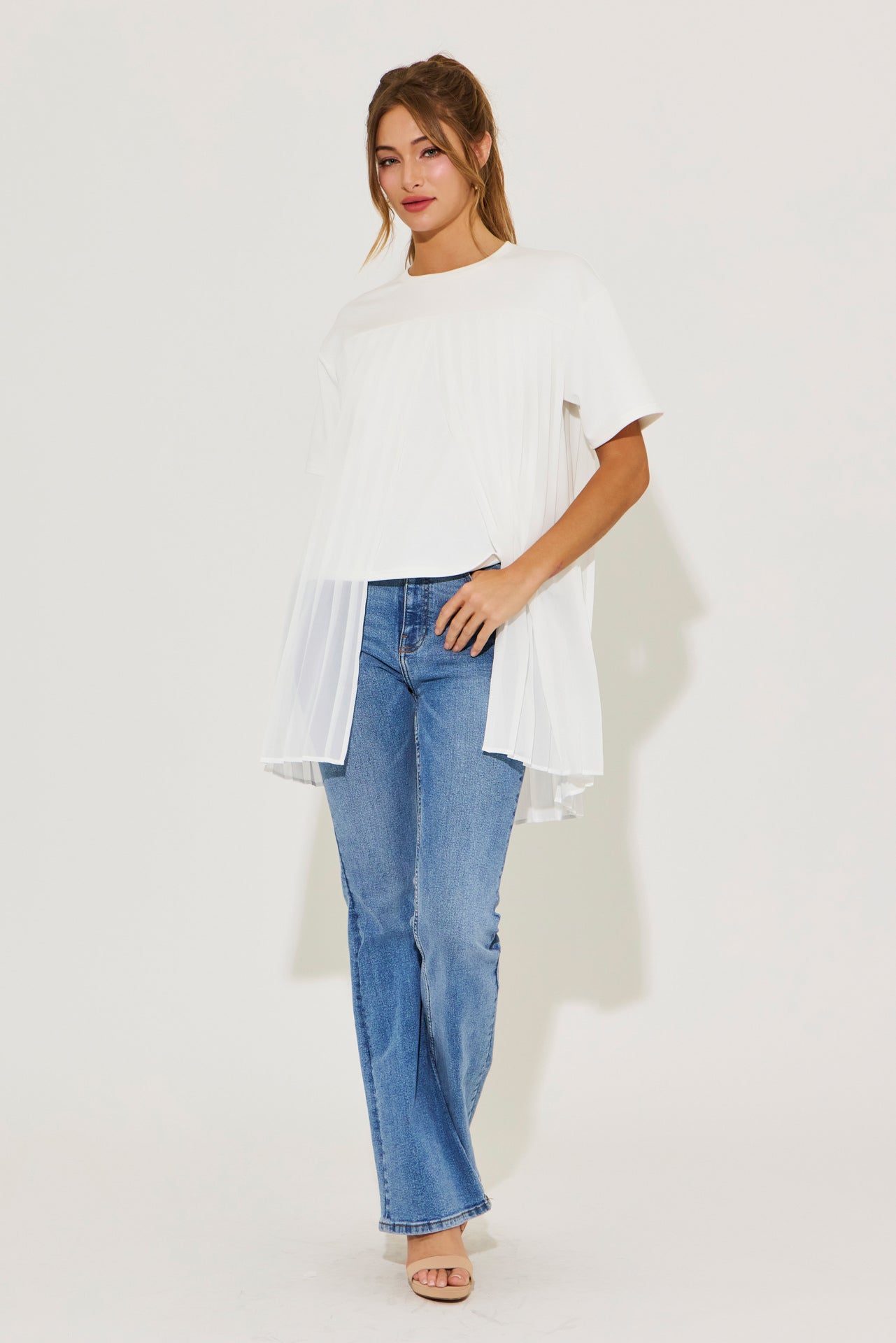 Maisie Pleated Short Sleeve Top