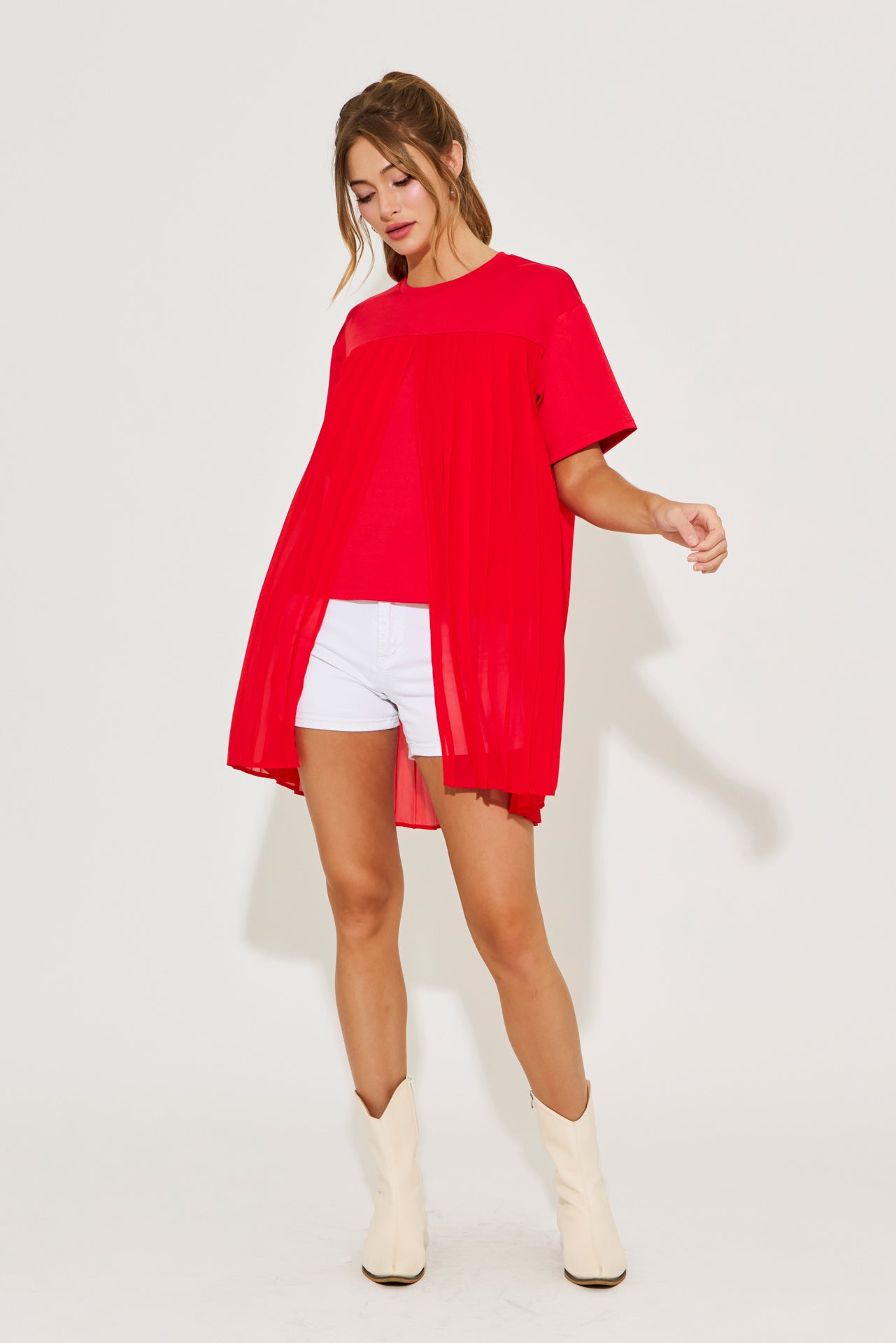 Maisie Pleated Short Sleeve Top