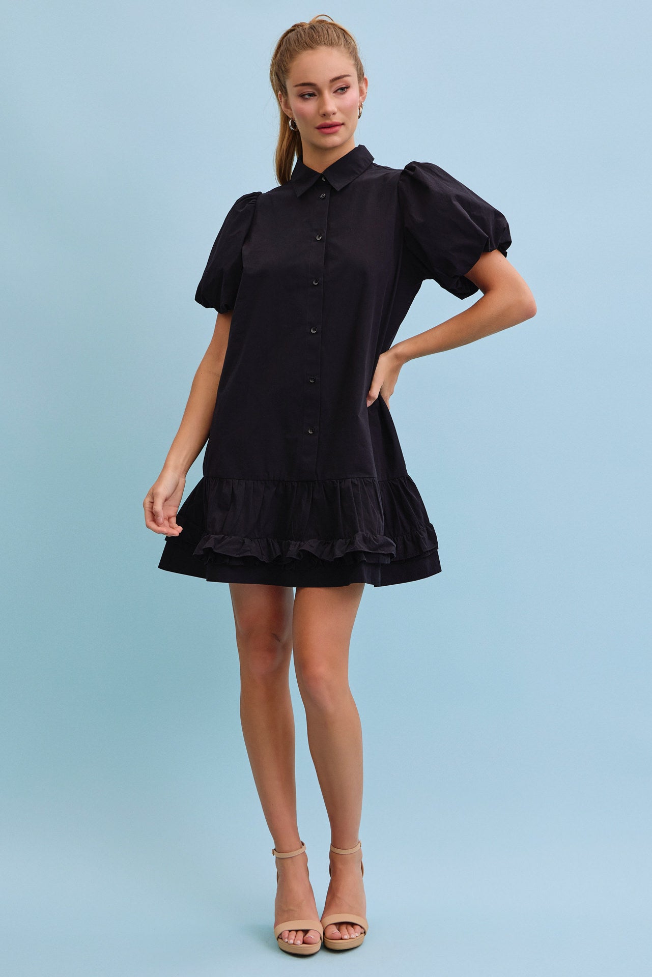 Voluminous Charm Woven Dress