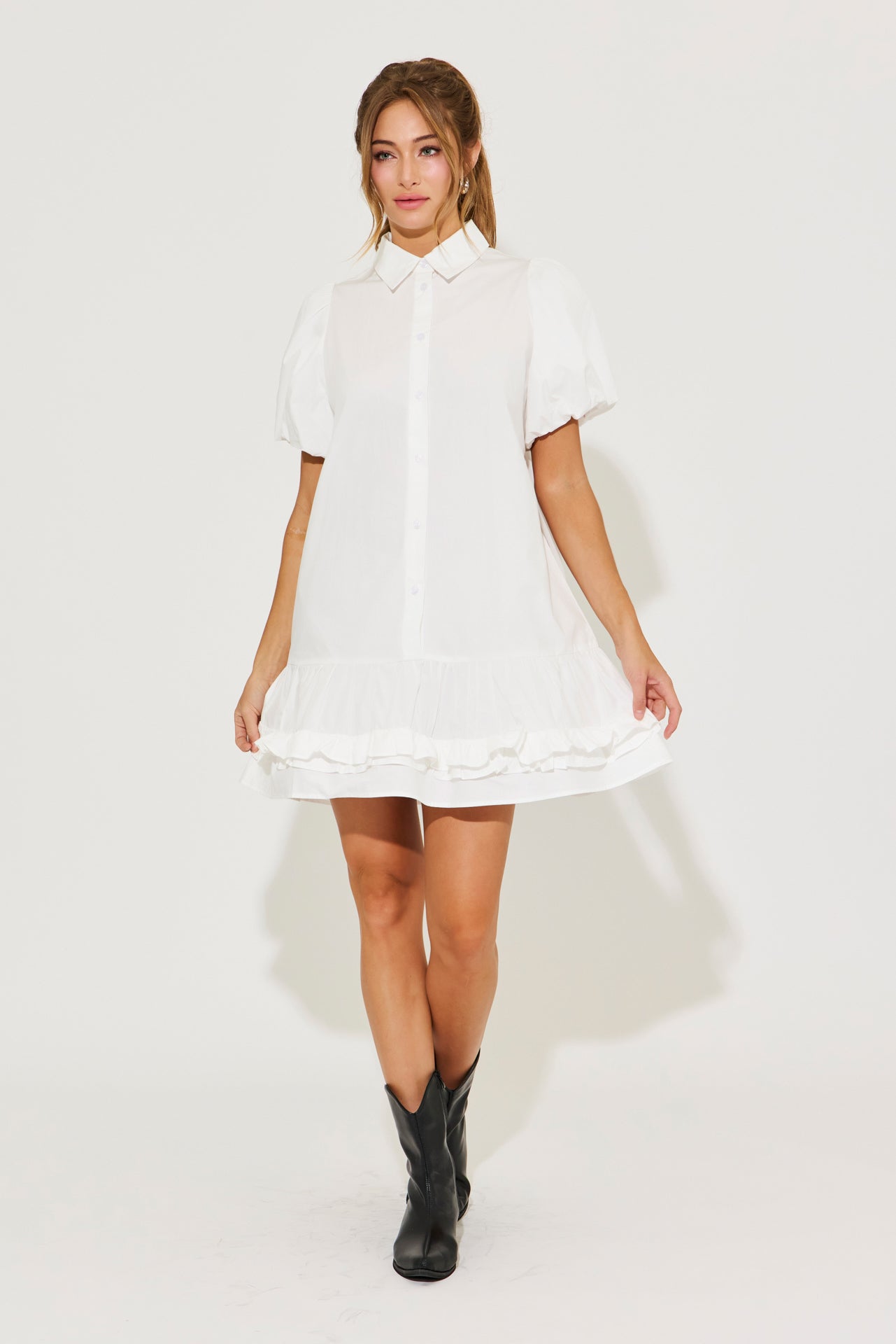 Voluminous Charm Woven Dress