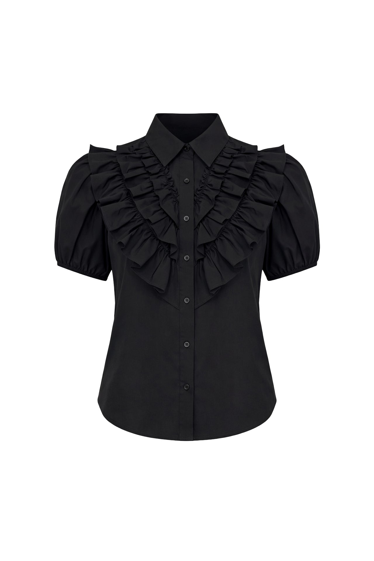 Ruffled Collar Charm Top