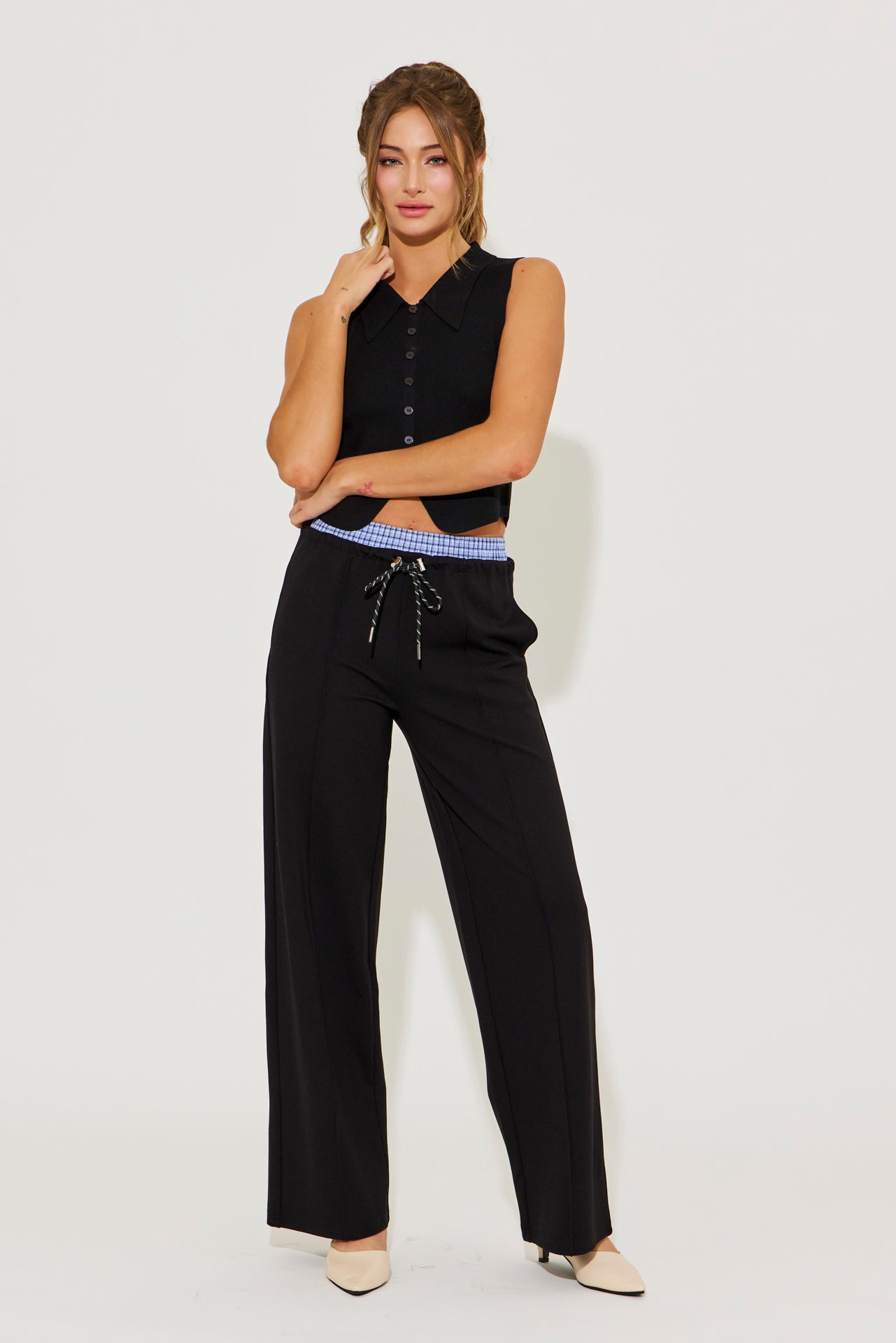 Gwen Pituck Detail Pants With Draw String