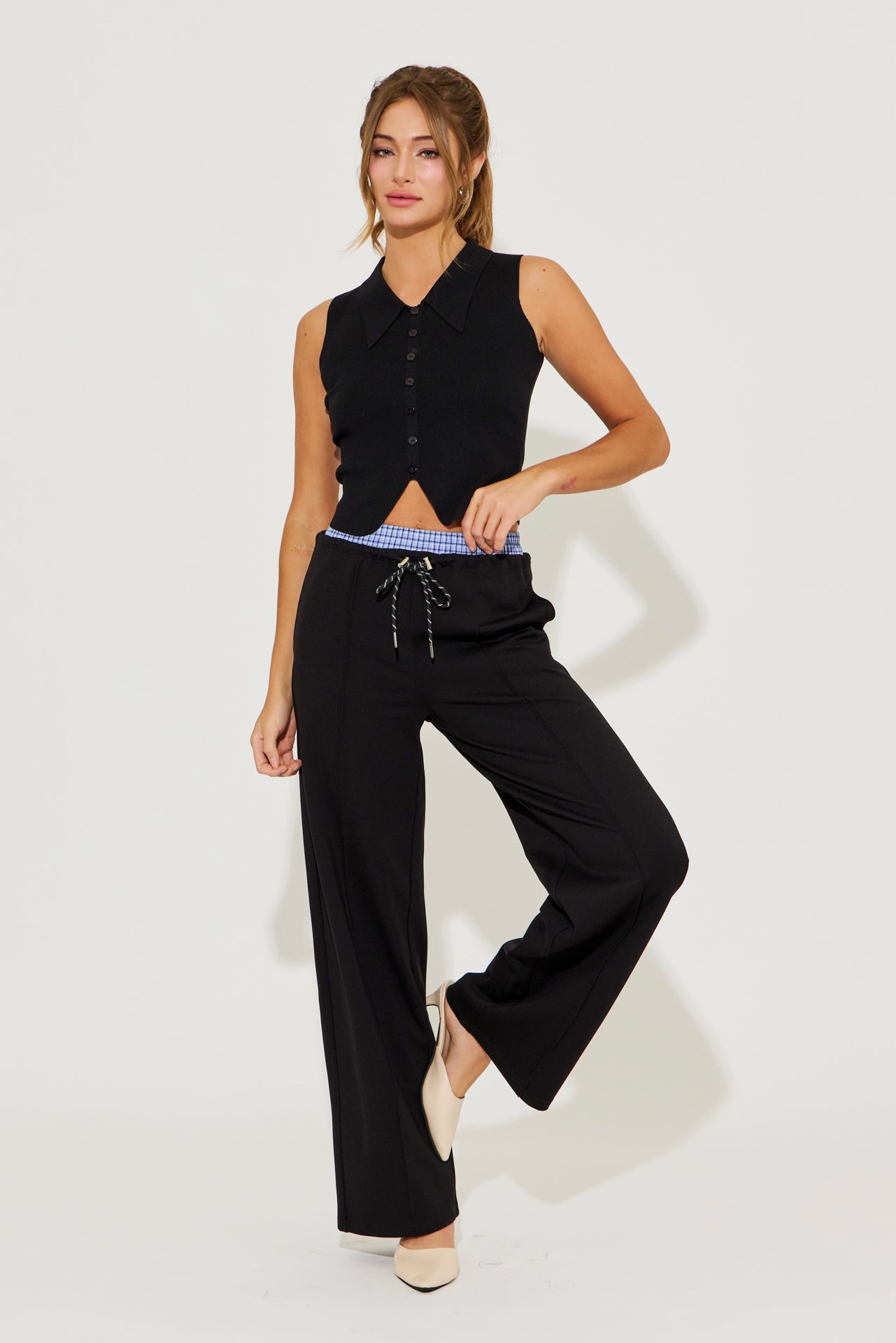 Gwen Pituck Detail Pants With Draw String