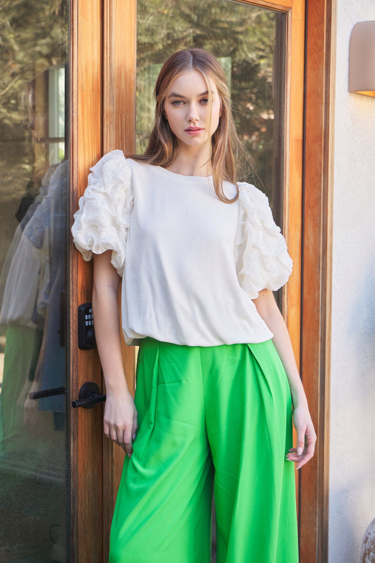 Cloud Burst Knit Puff Top