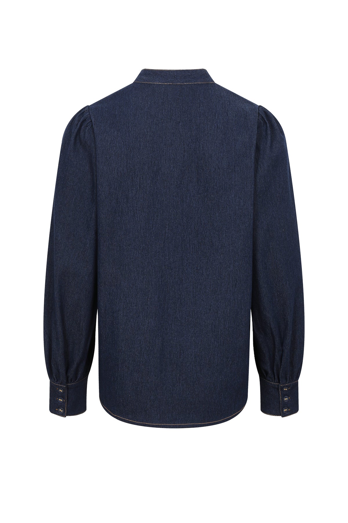 Bow Accent Denim Shirt