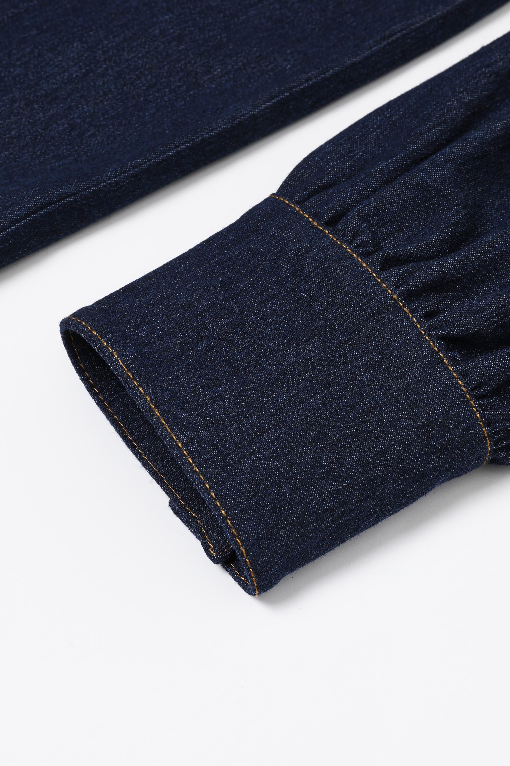 Bow Accent Denim Shirt