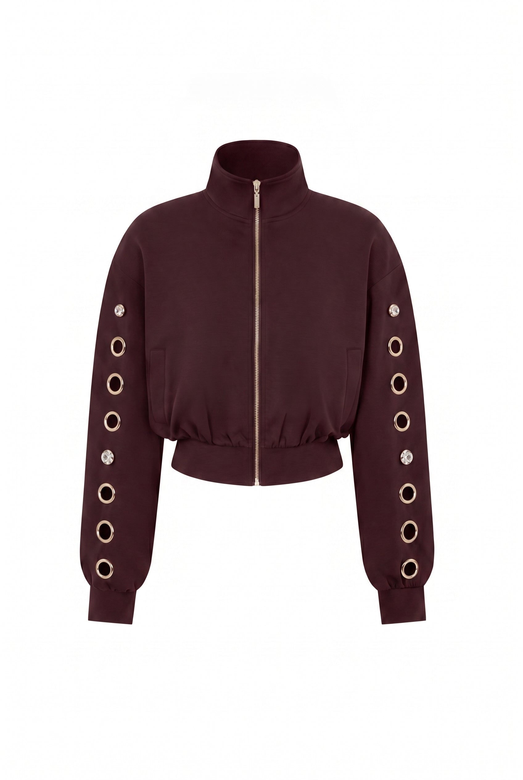 Grommet Detail Sweat Jacket