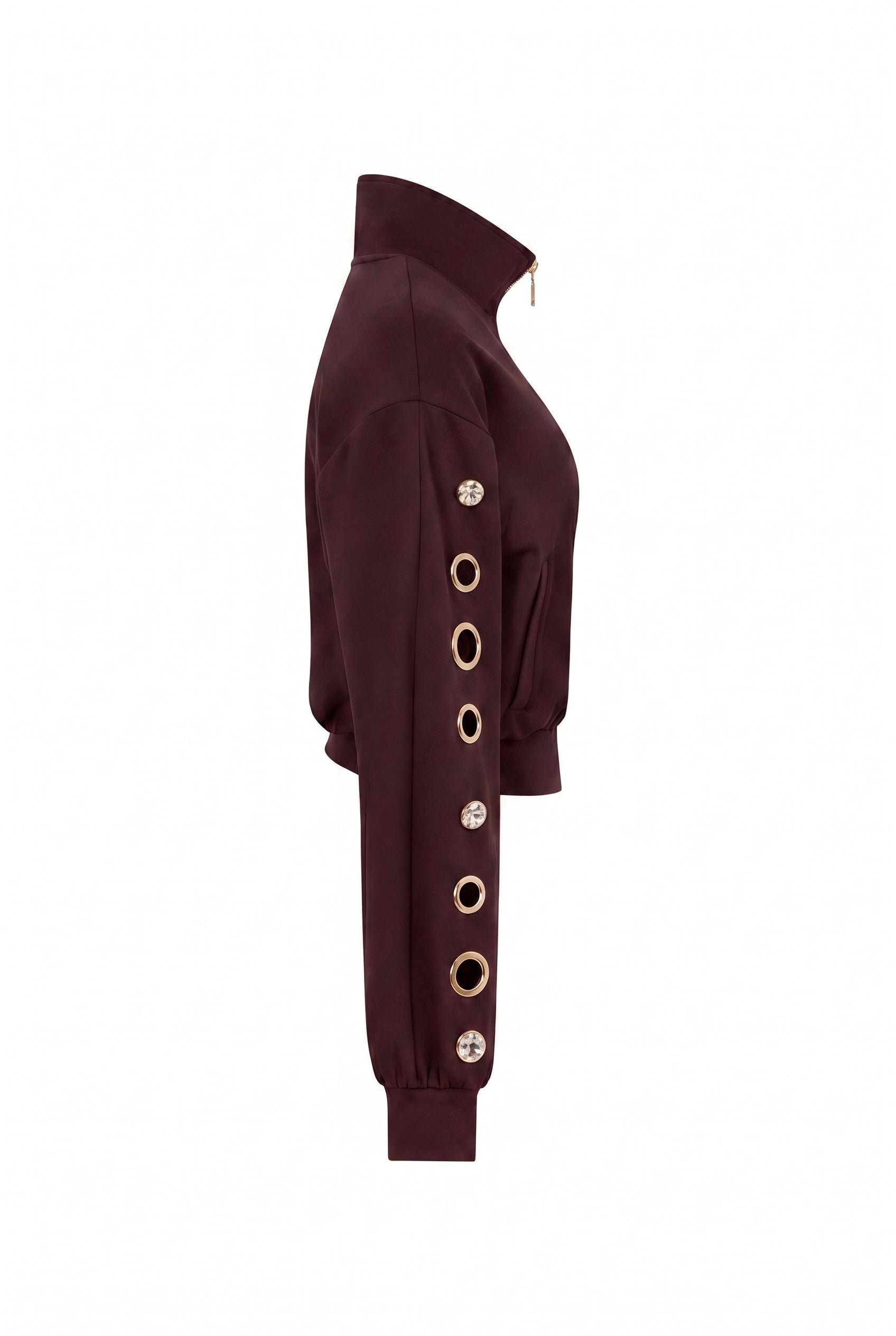 Grommet Detail Sweat Jacket