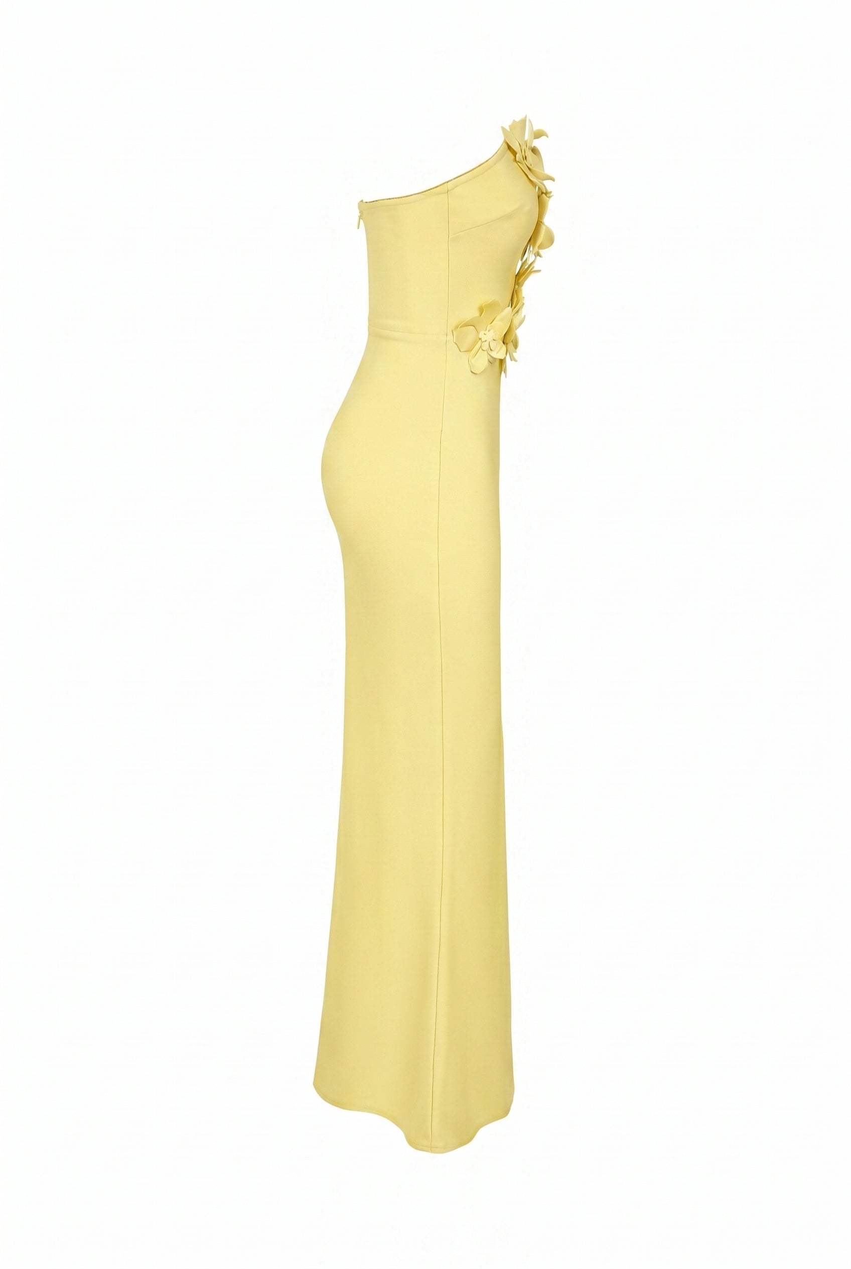 Sleeveless V-neck Bandage Dress with Flower Detail