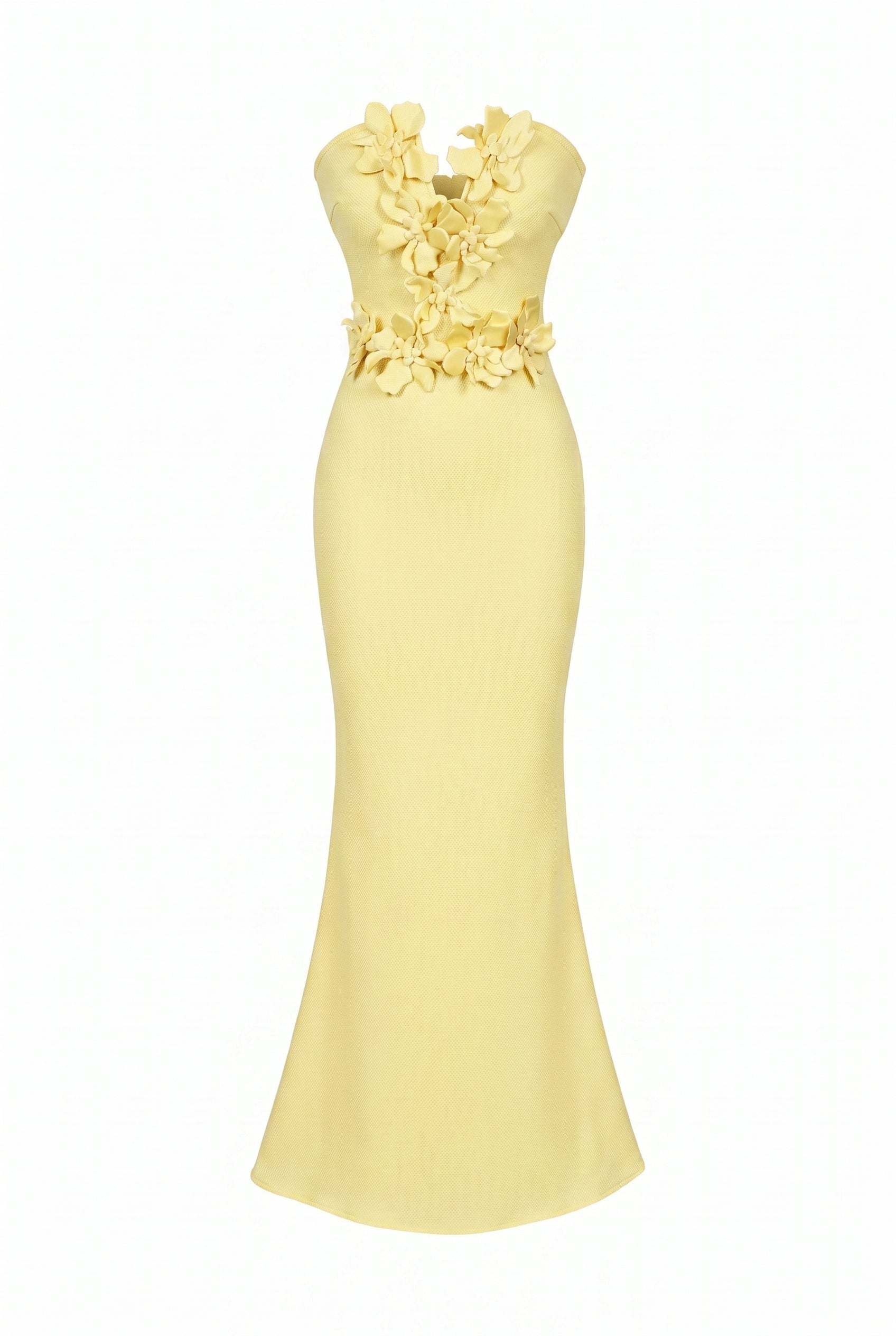 Sleeveless V-neck Bandage Dress with Flower Detail