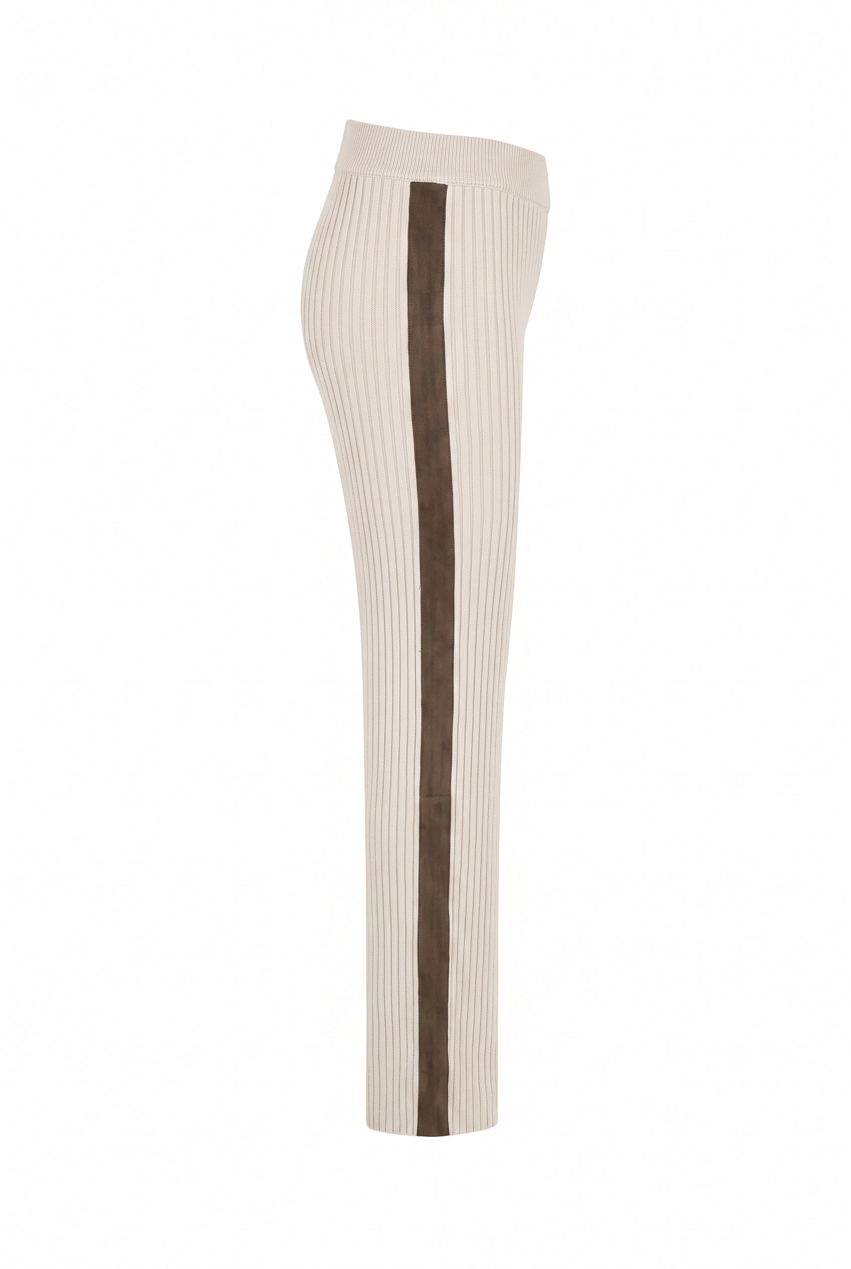Ribbed Suede Stripe Wide Pants