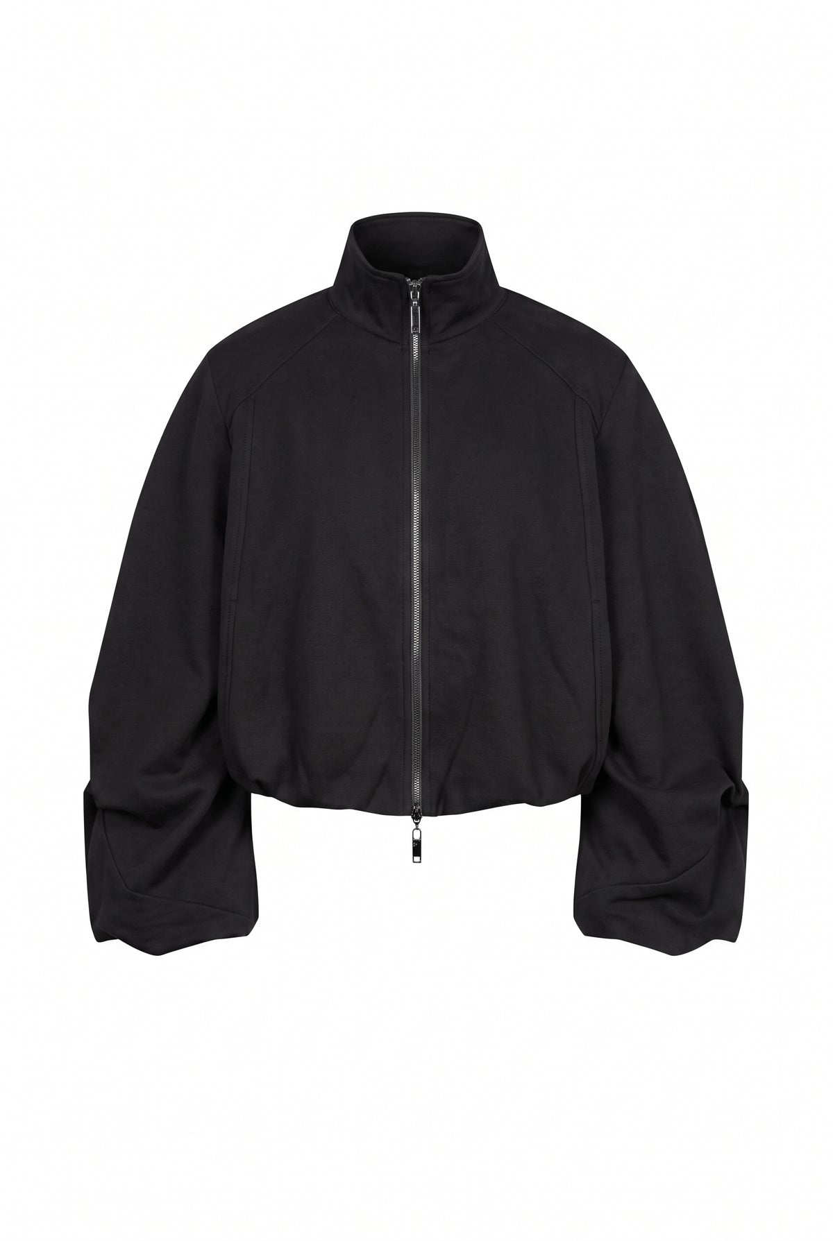 Pleated Sleeves Knit Jacket