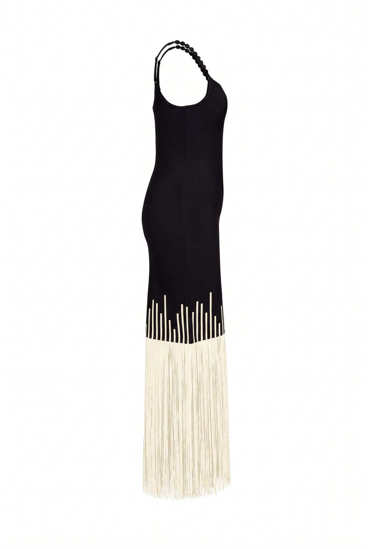 Two Tone Fringe Detail Midi Dress