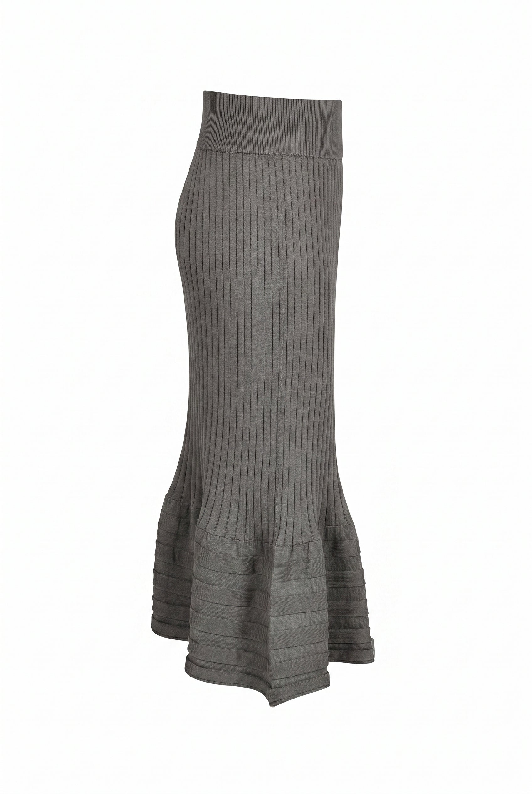 Stripe Texture Midi Skirt