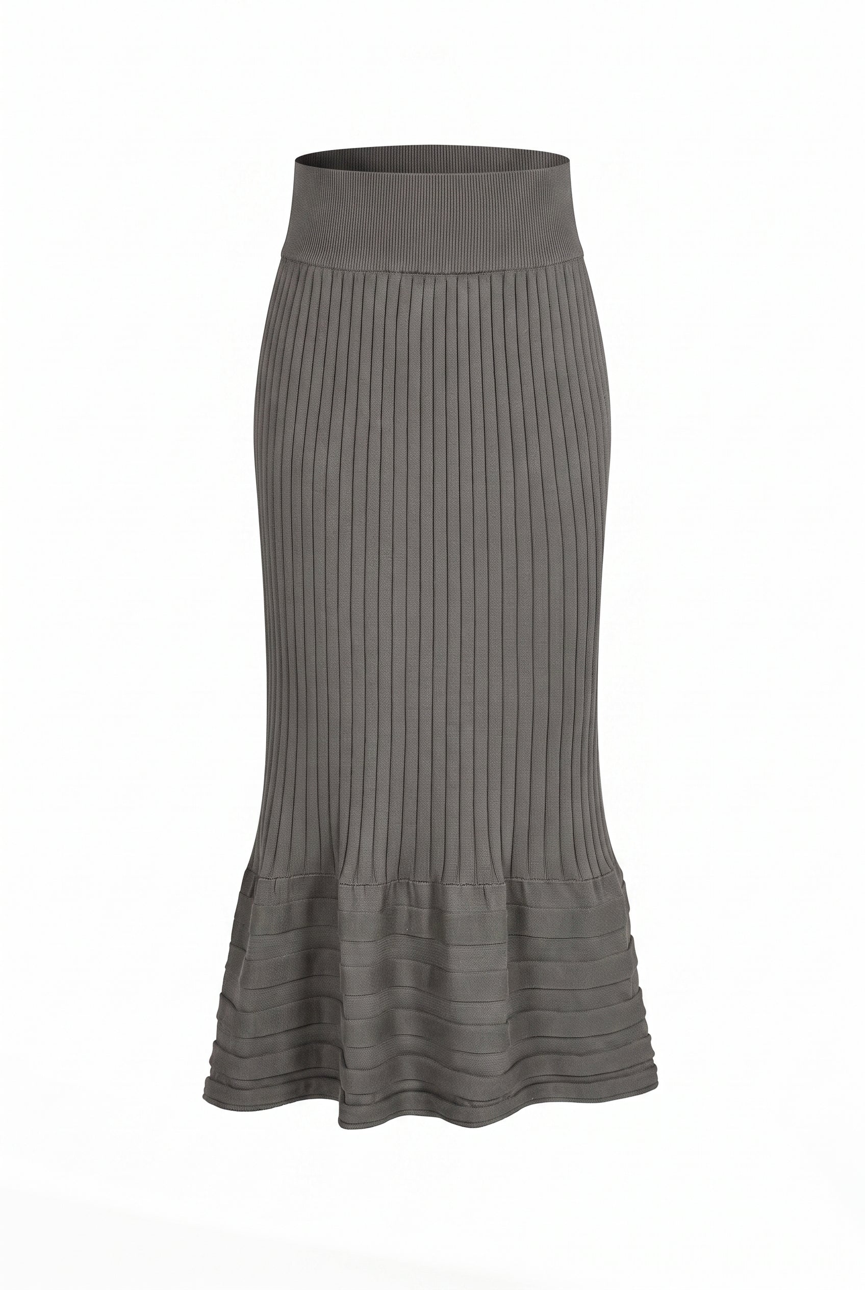 Stripe Texture Midi Skirt