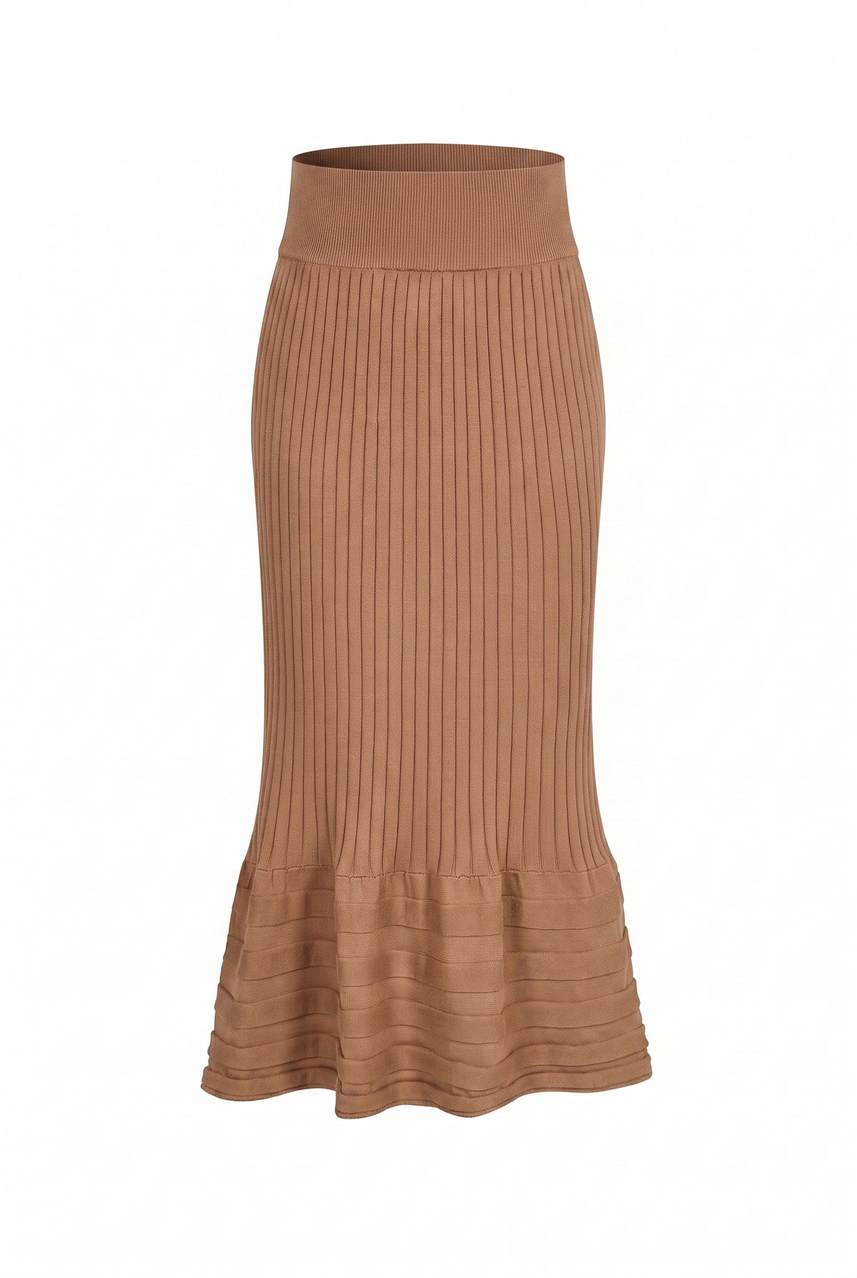 Stripe Texture Midi Skirt