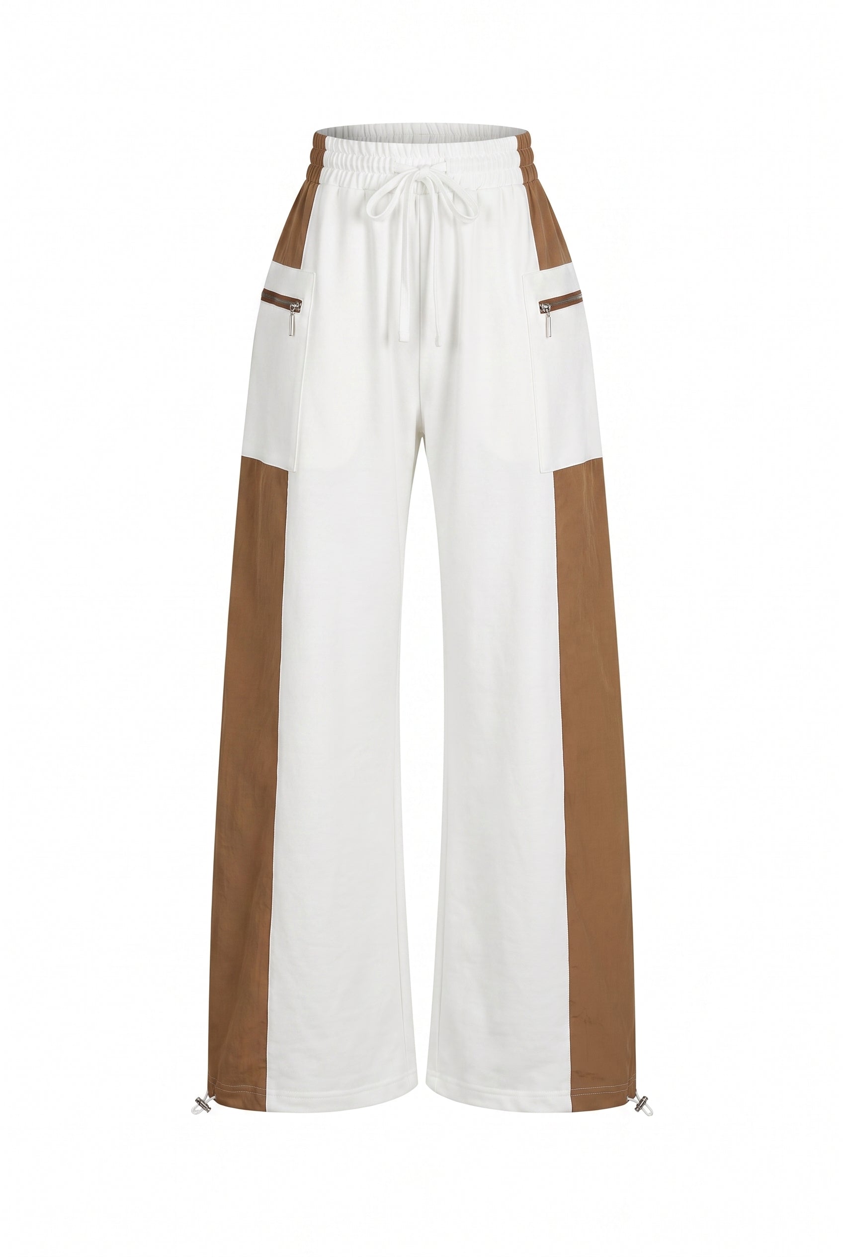 Knit Woven Mix Sporty Sweat Pants