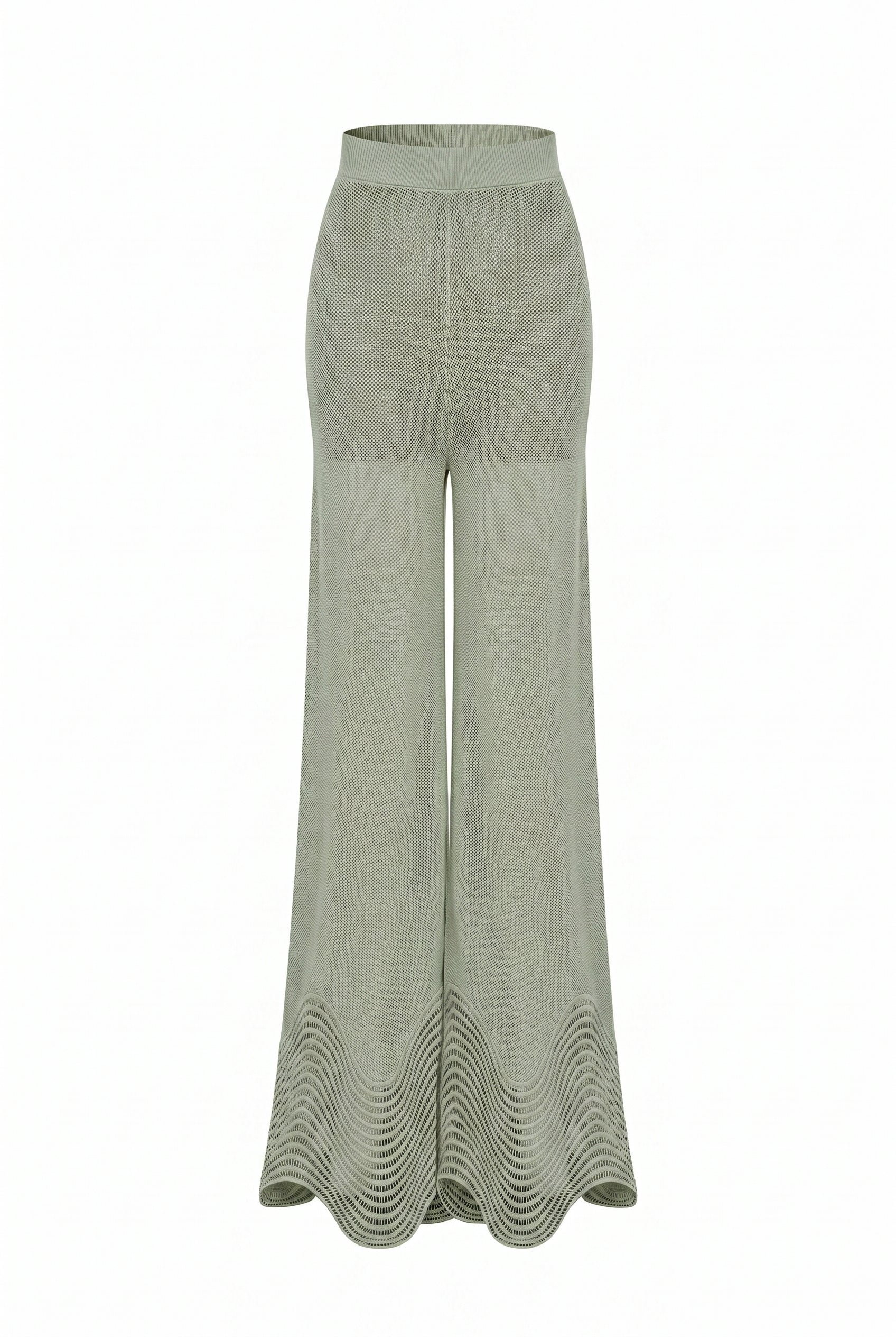 Wave trim Knit Pants