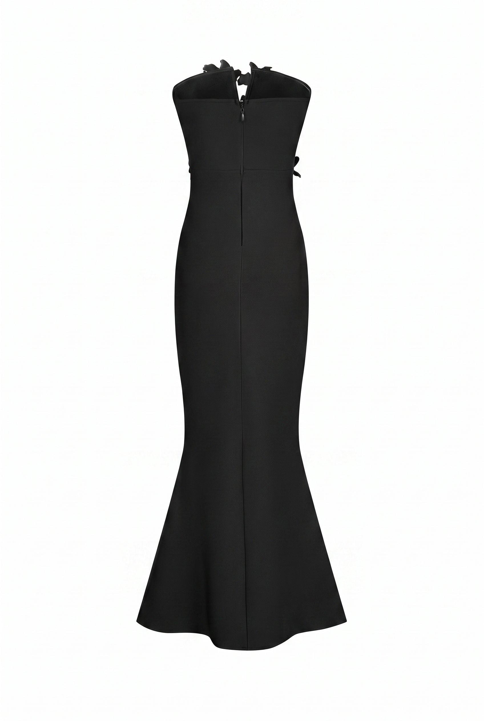 Sleeveless V-neck Bandage Dress with Flower Detail