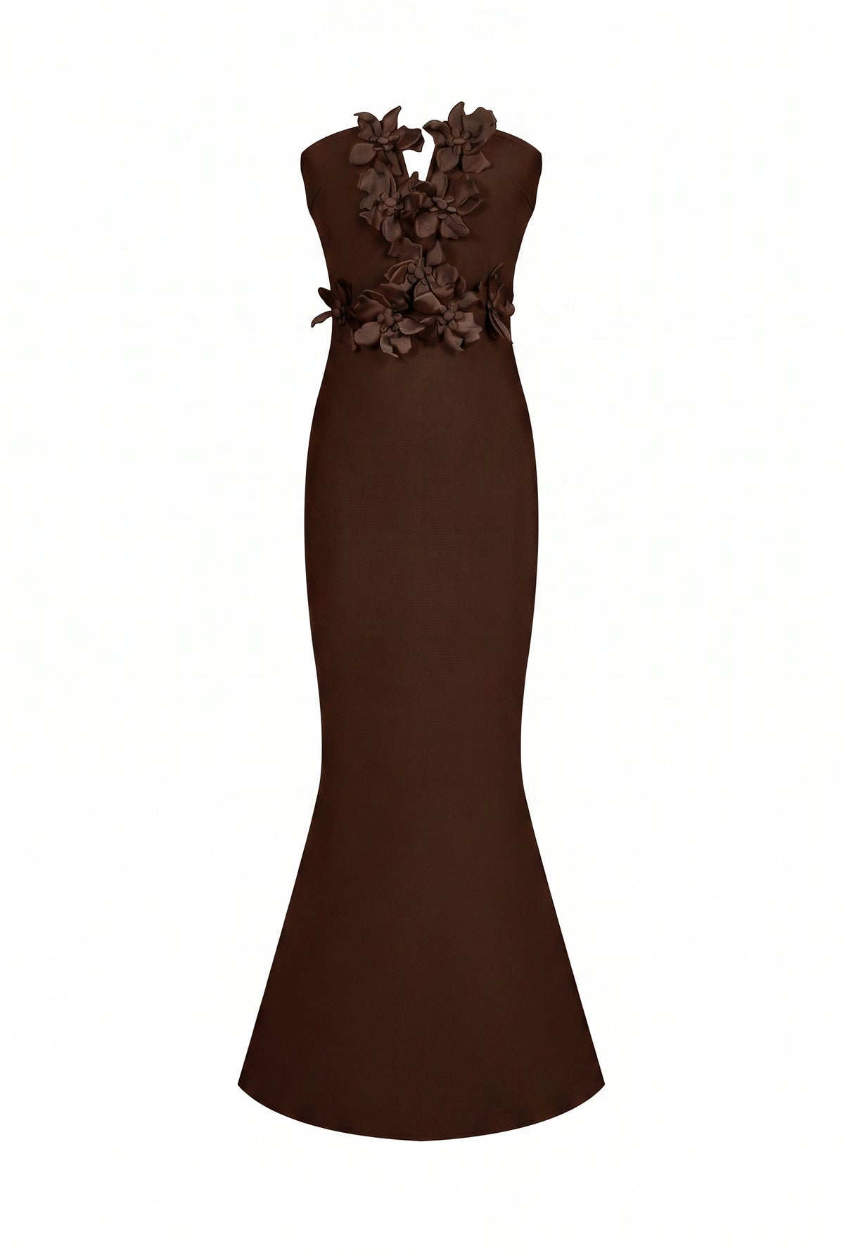 Sleeveless V-neck Bandage Dress with Flower Detail