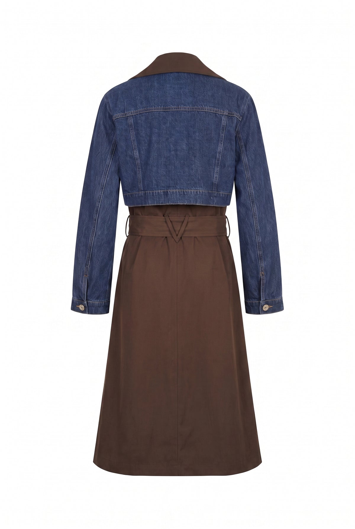 Amandine Denim Deconstructed Coat With Contrast