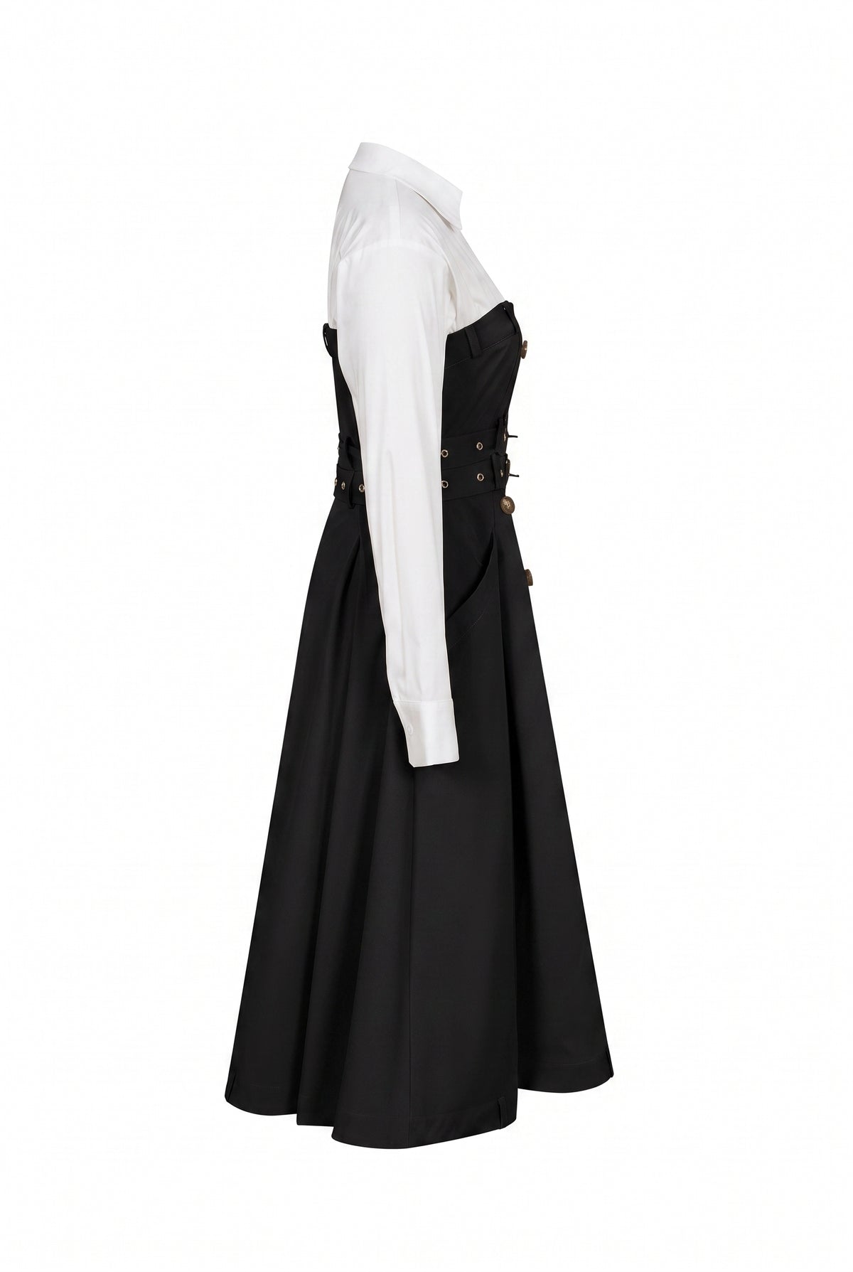 Trench Midi Dress With Shirt Combo