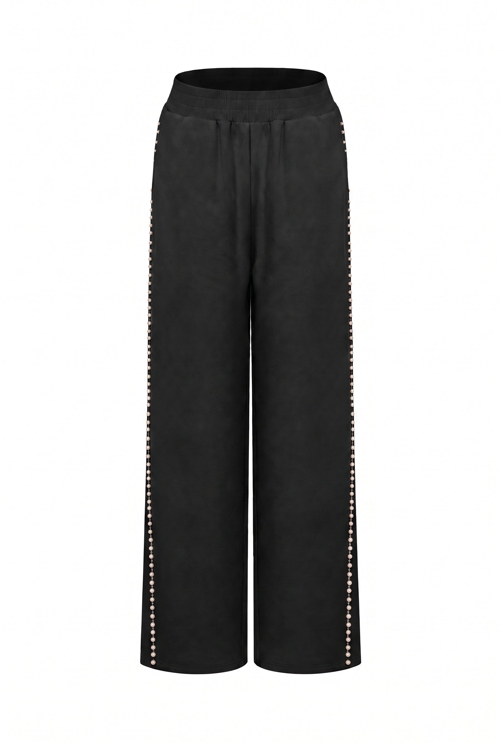 Pants with Pearl Trim Detail