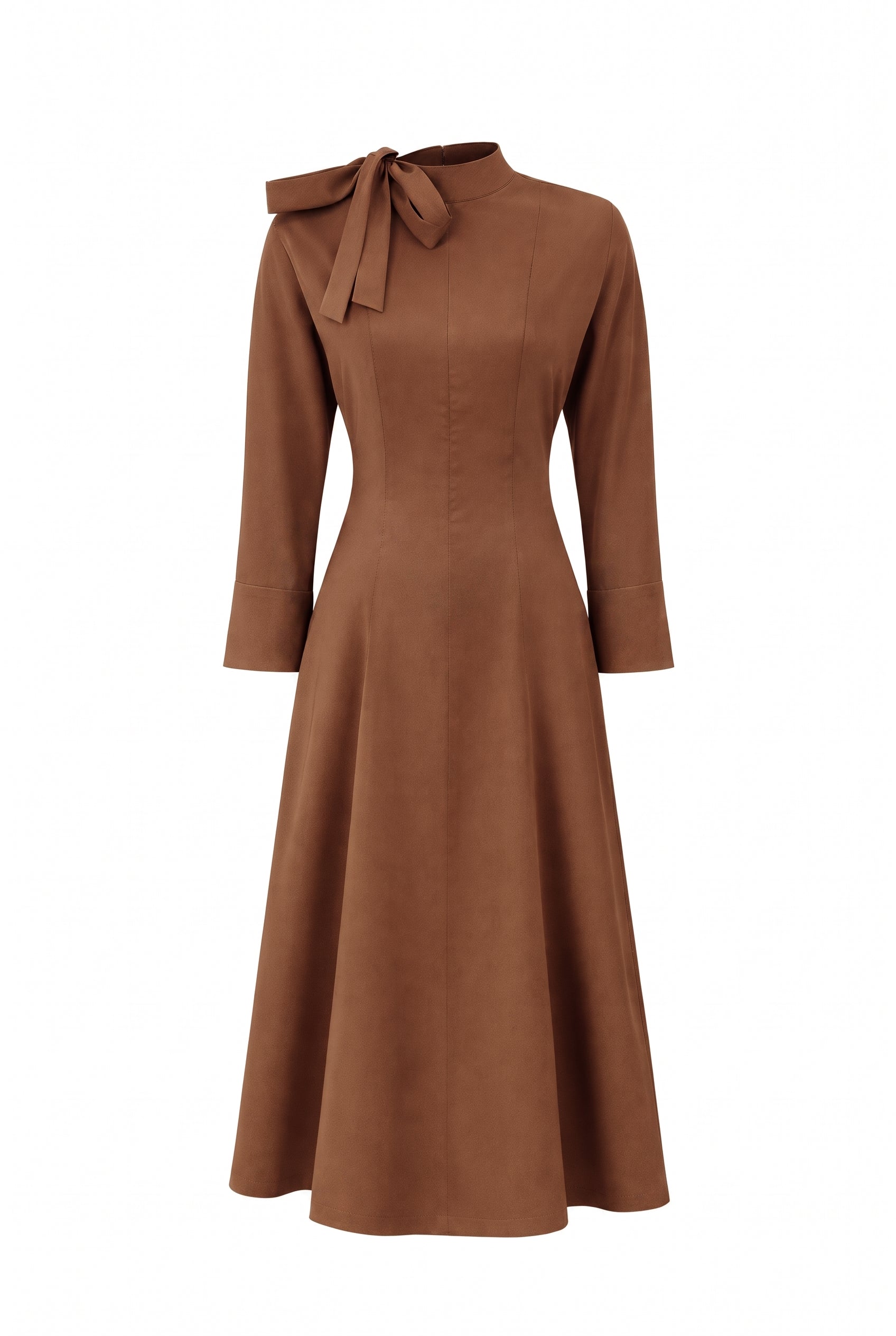Paulette Woven Midi Dress With Shoulder Cut Out And Tie