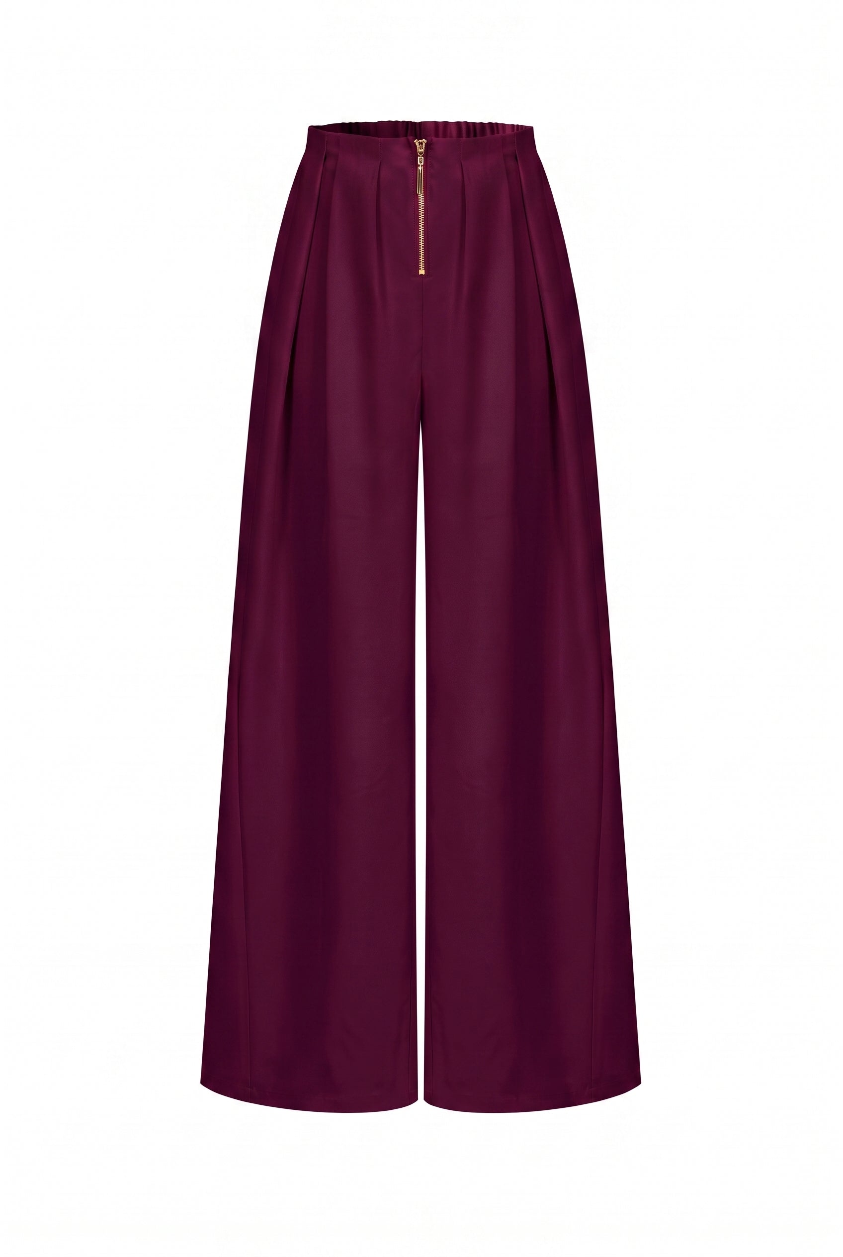 Draped Twill Wide Pants