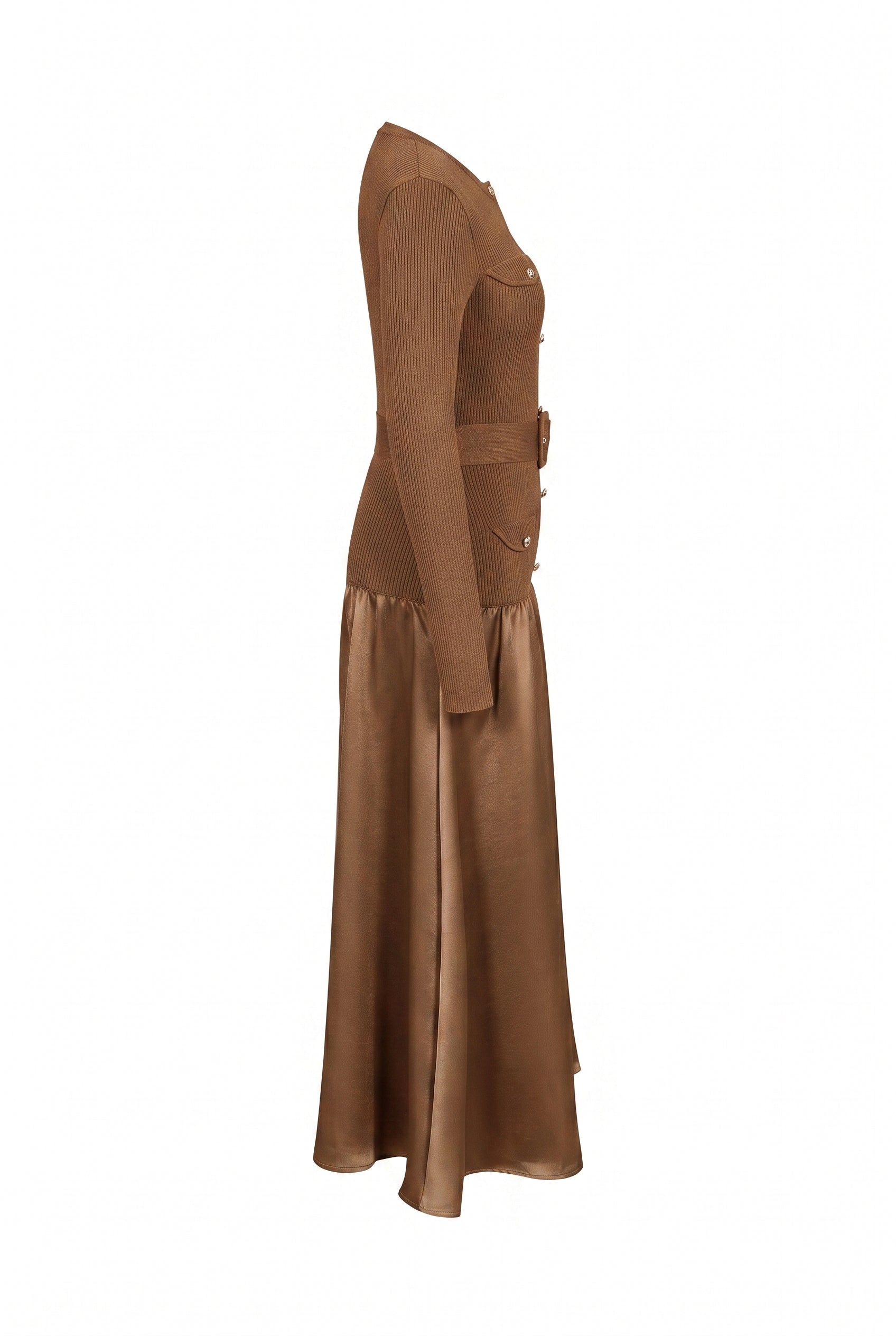 Odile Twofer Knit Midi Dress with Belt