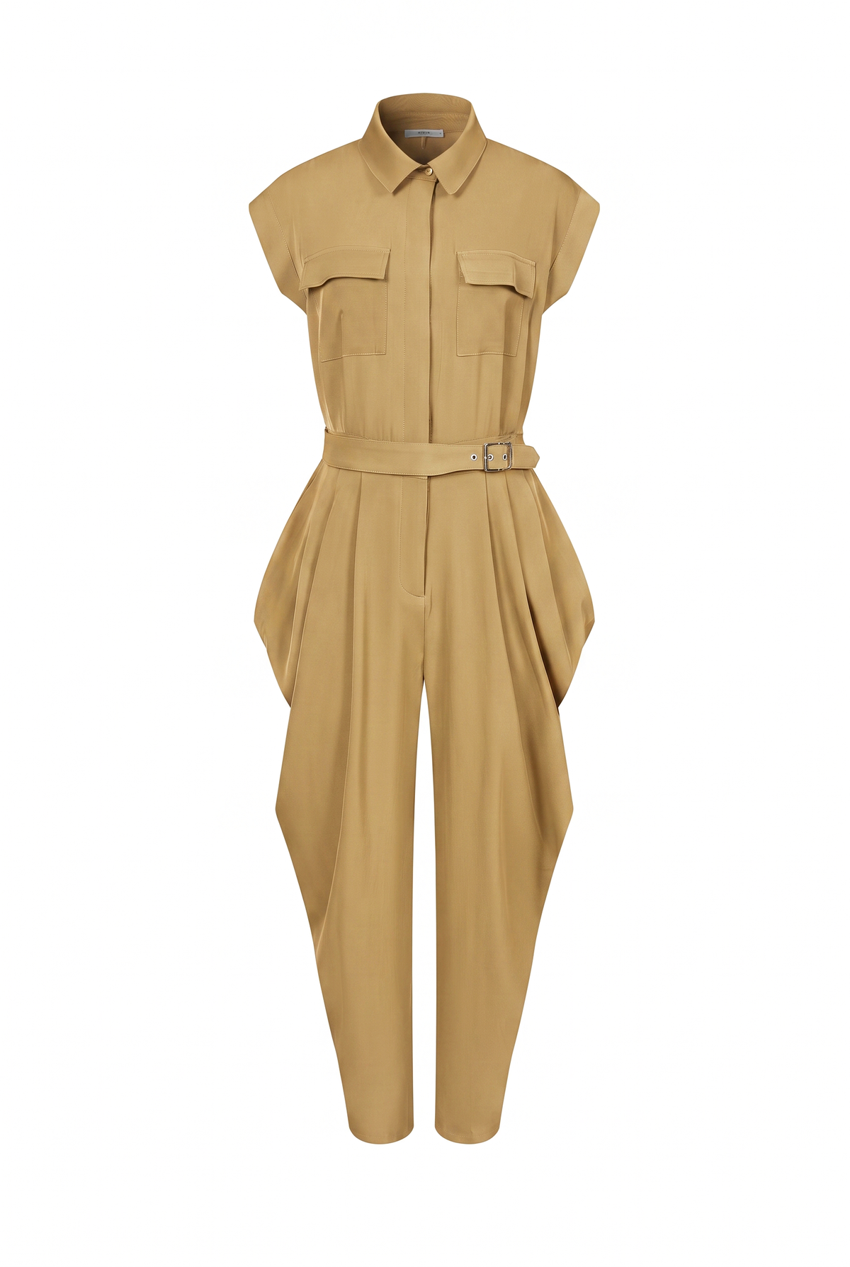 Ruched Safari Jumpsuit