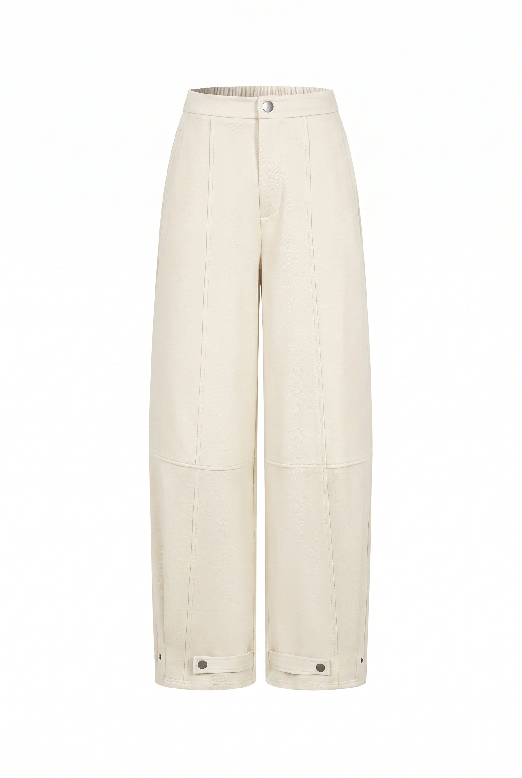 Knit Cut Seam Detail Wide Barrel Pants
