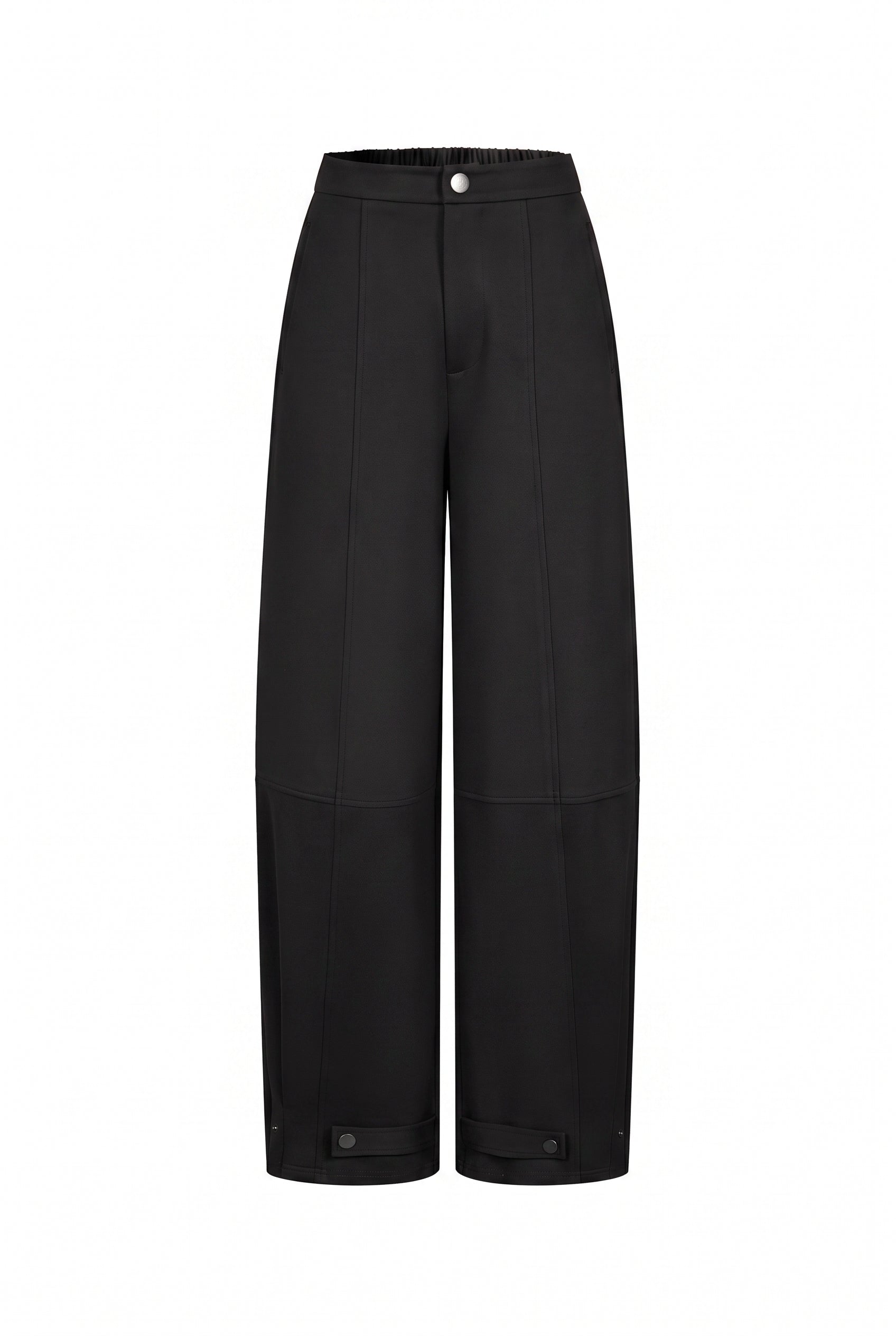 Knit Cut Seam Detail Wide Barrel Pants