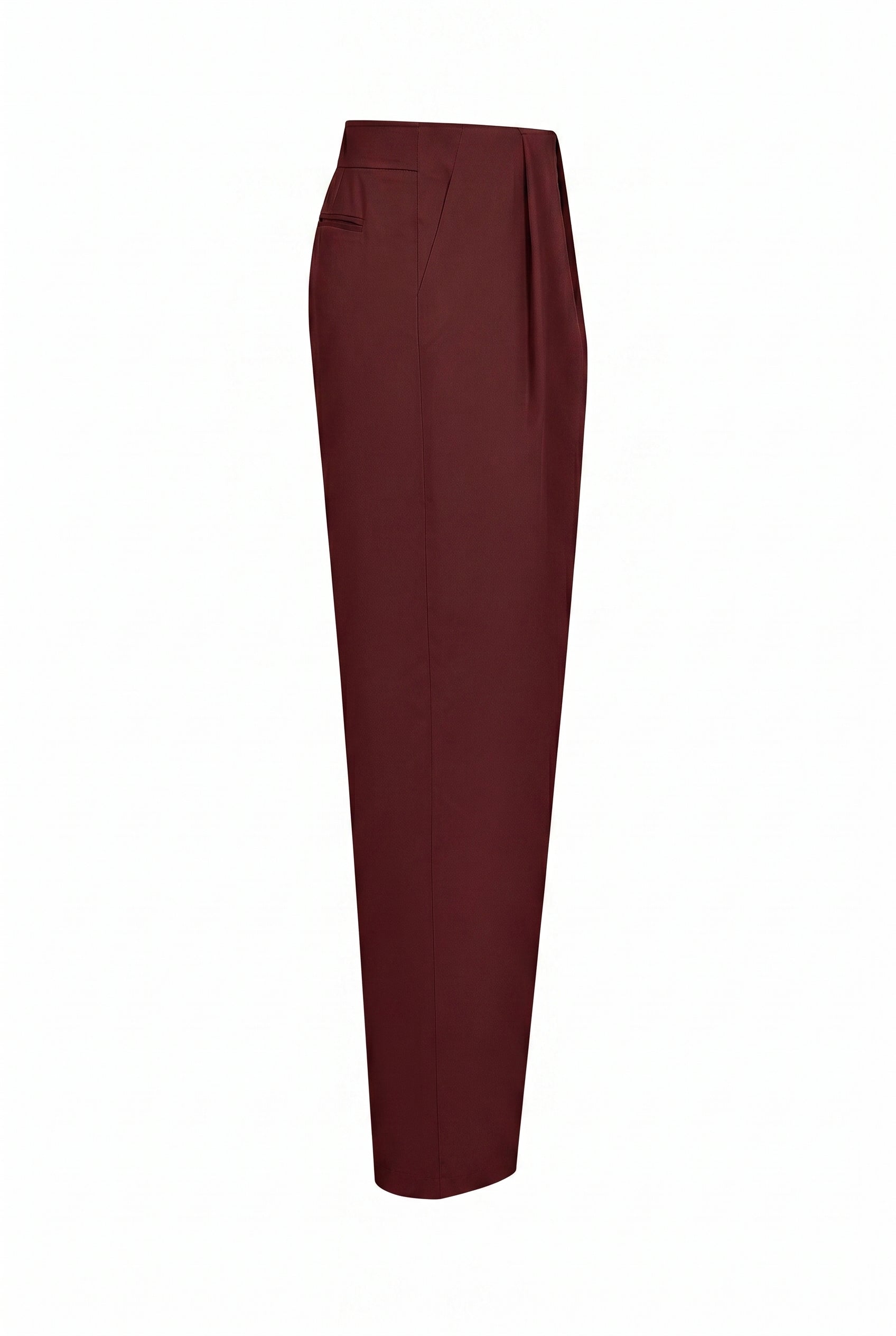 Axelle Woven Asymmetrical Pleated Pants with PU Belt