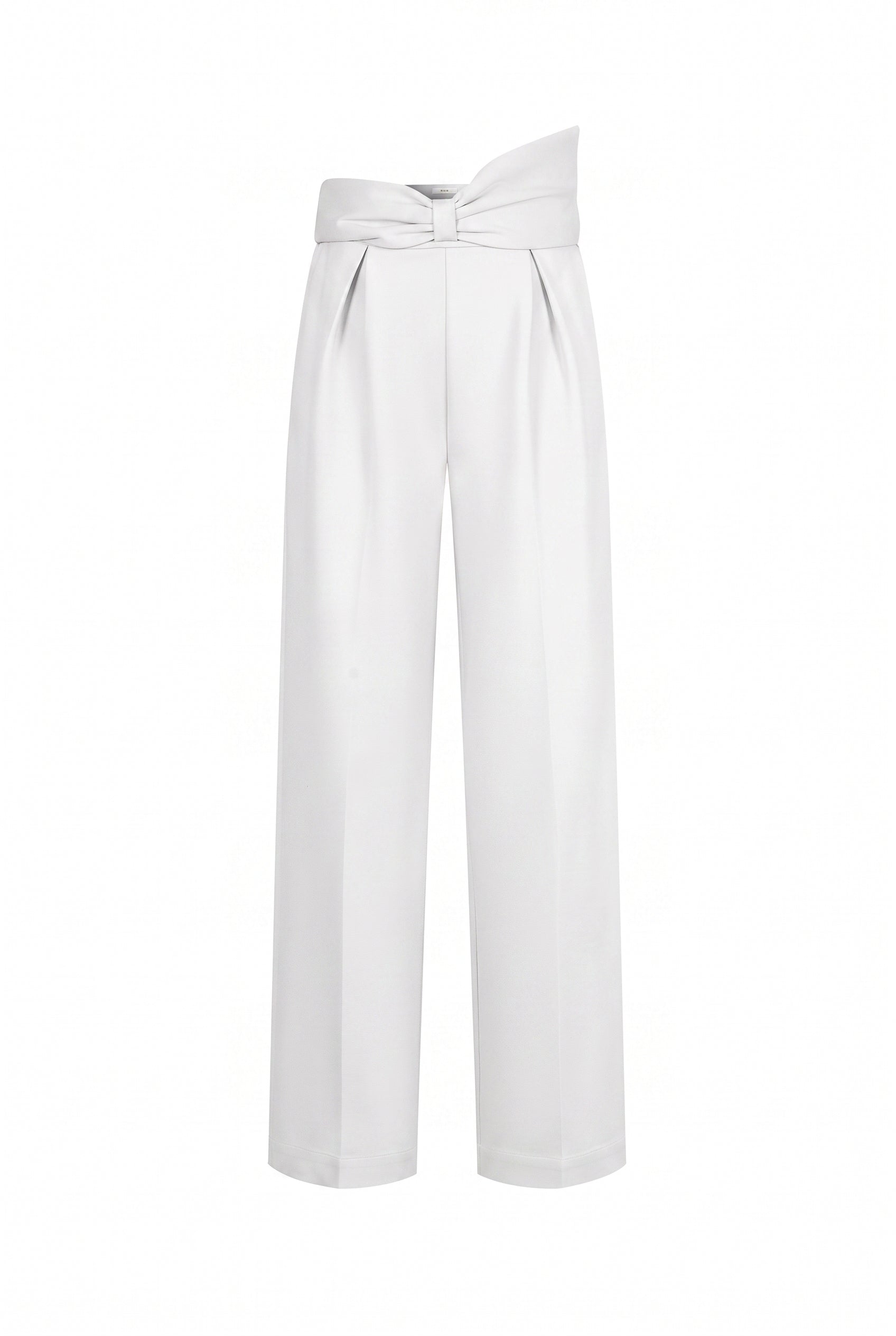 Marie Pleated Knit Pants With Bow