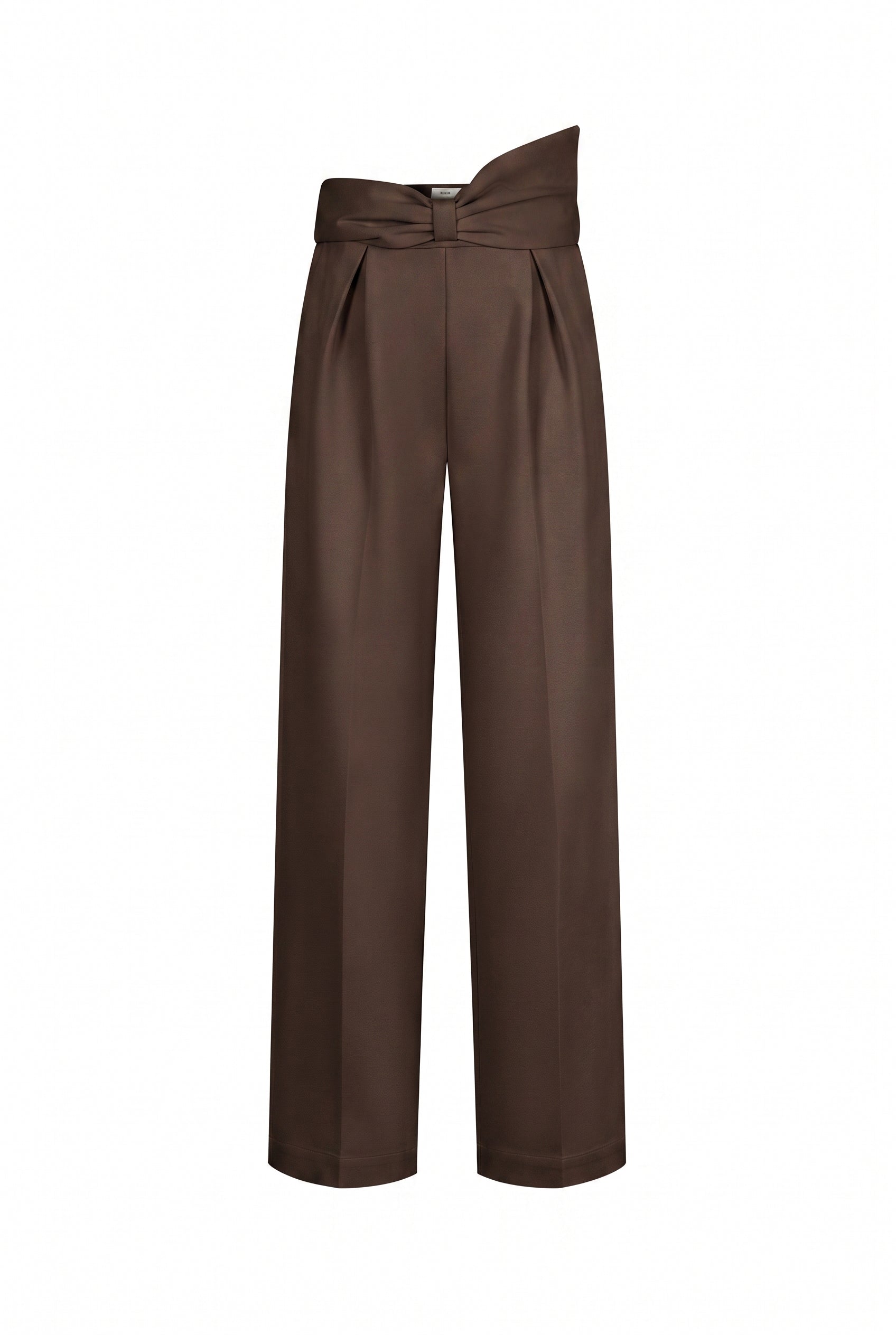 Marie Pleated Knit Pants With Bow