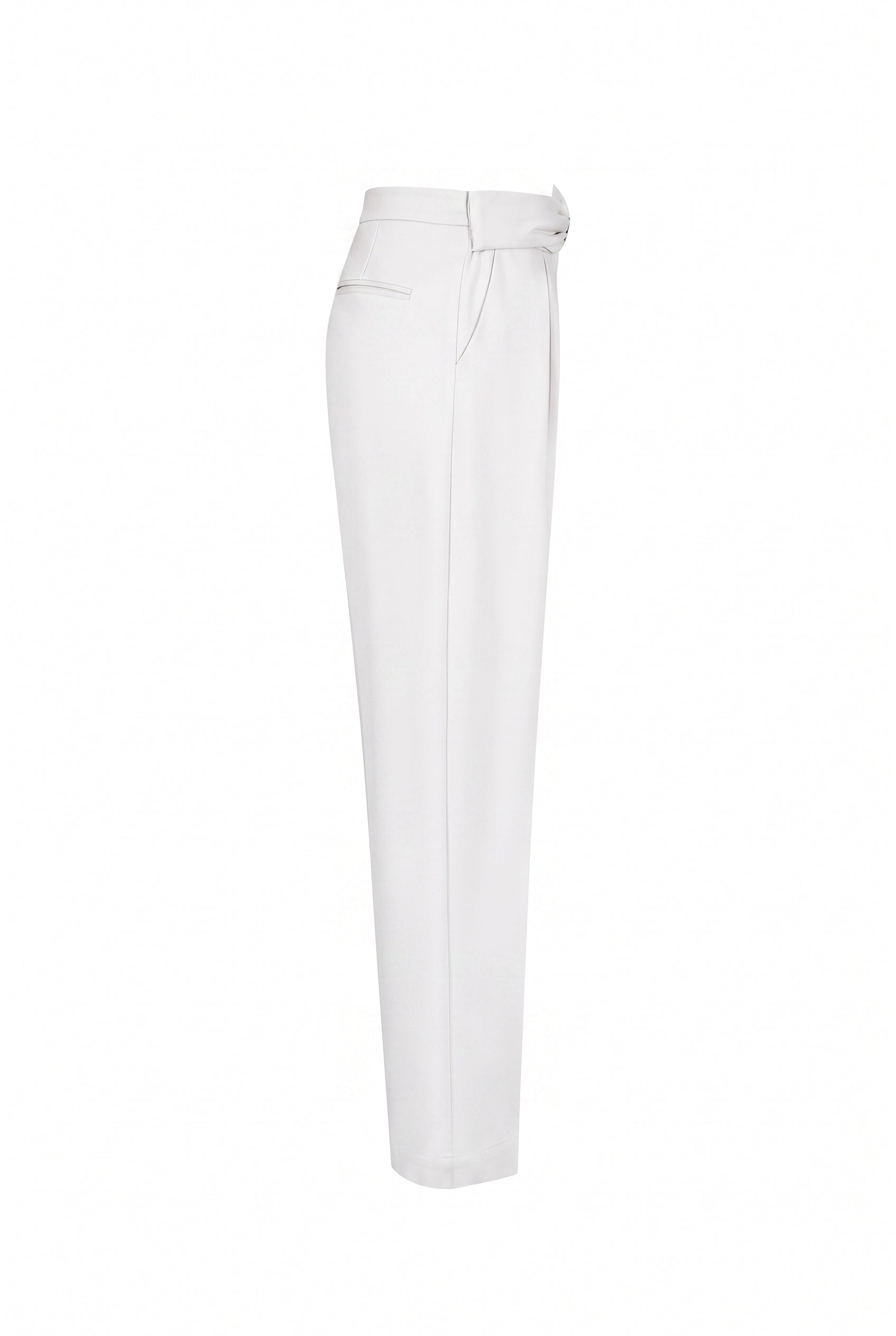 Marie Pleated Knit Pants With Bow