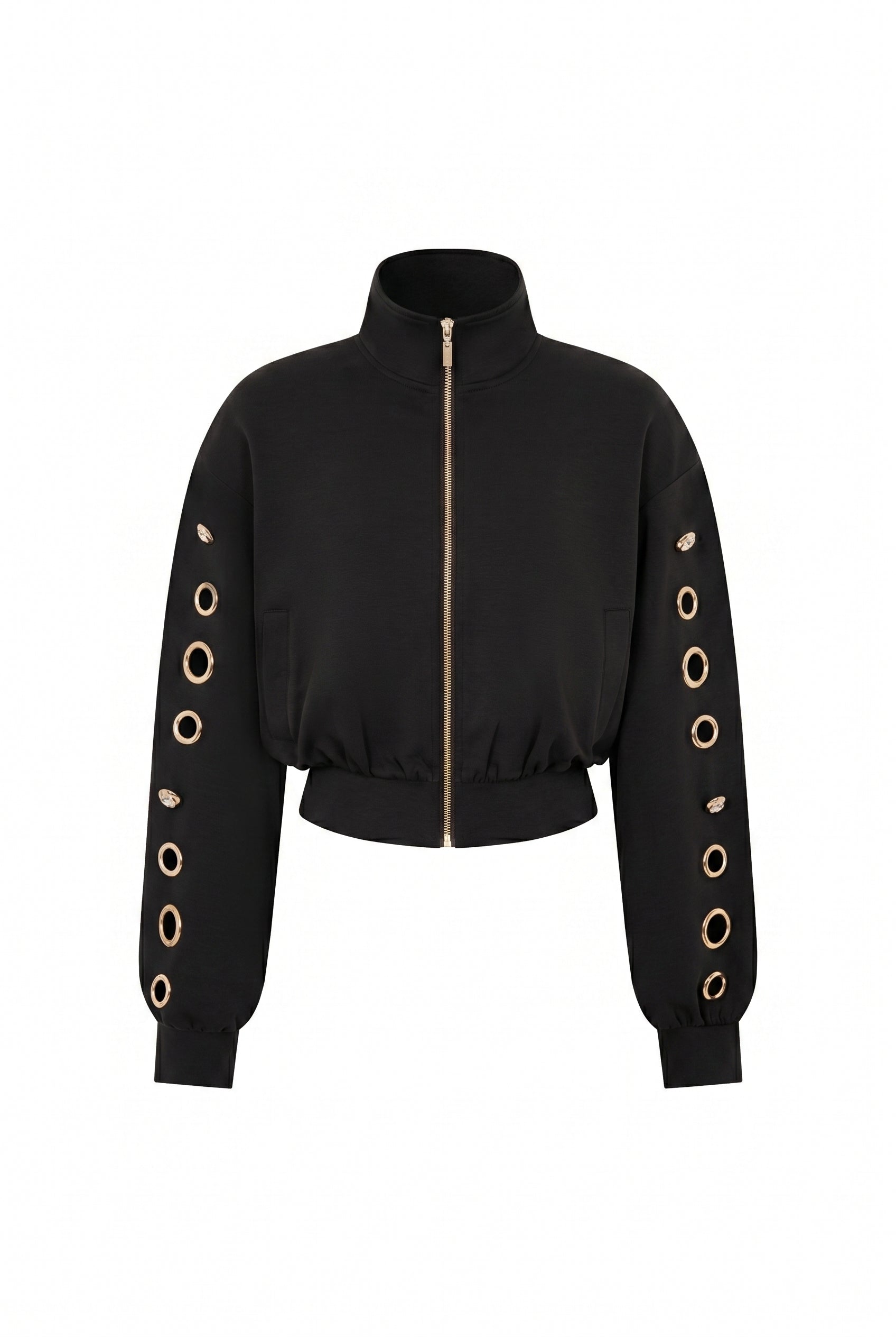 Grommet Detail Sweat Jacket