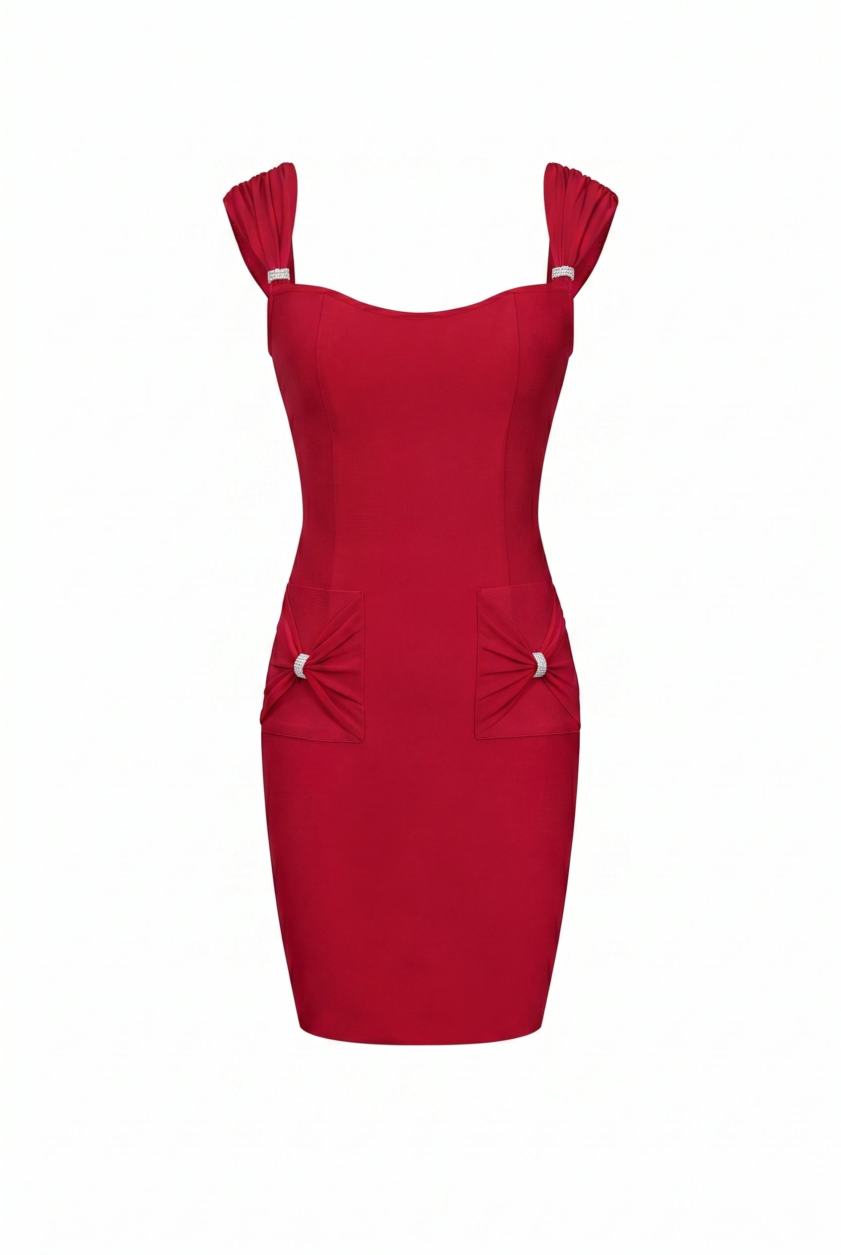 Sleeveless Bandage Dress with Pockets