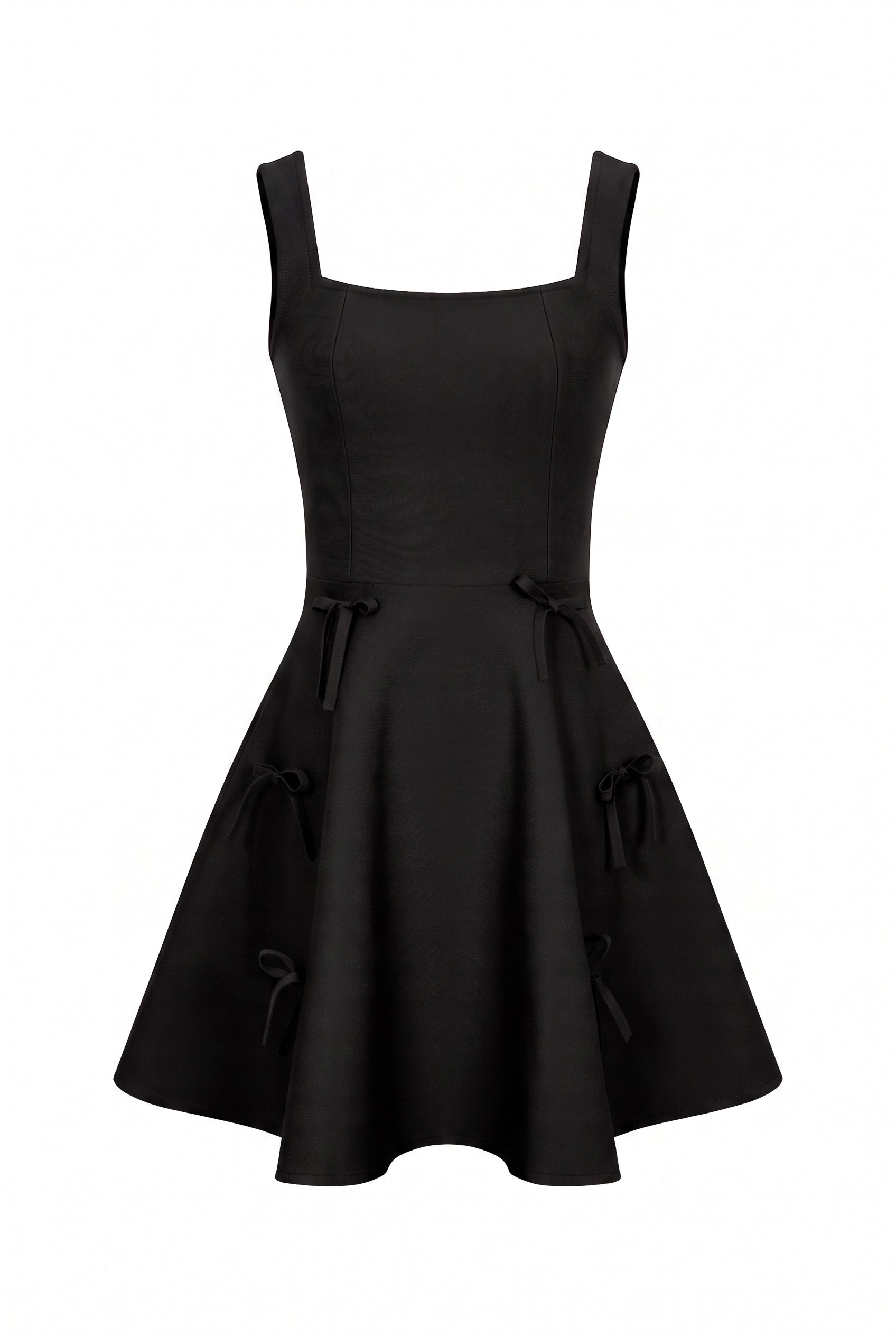 Bandage Sleeveless Flare Dress with Bows