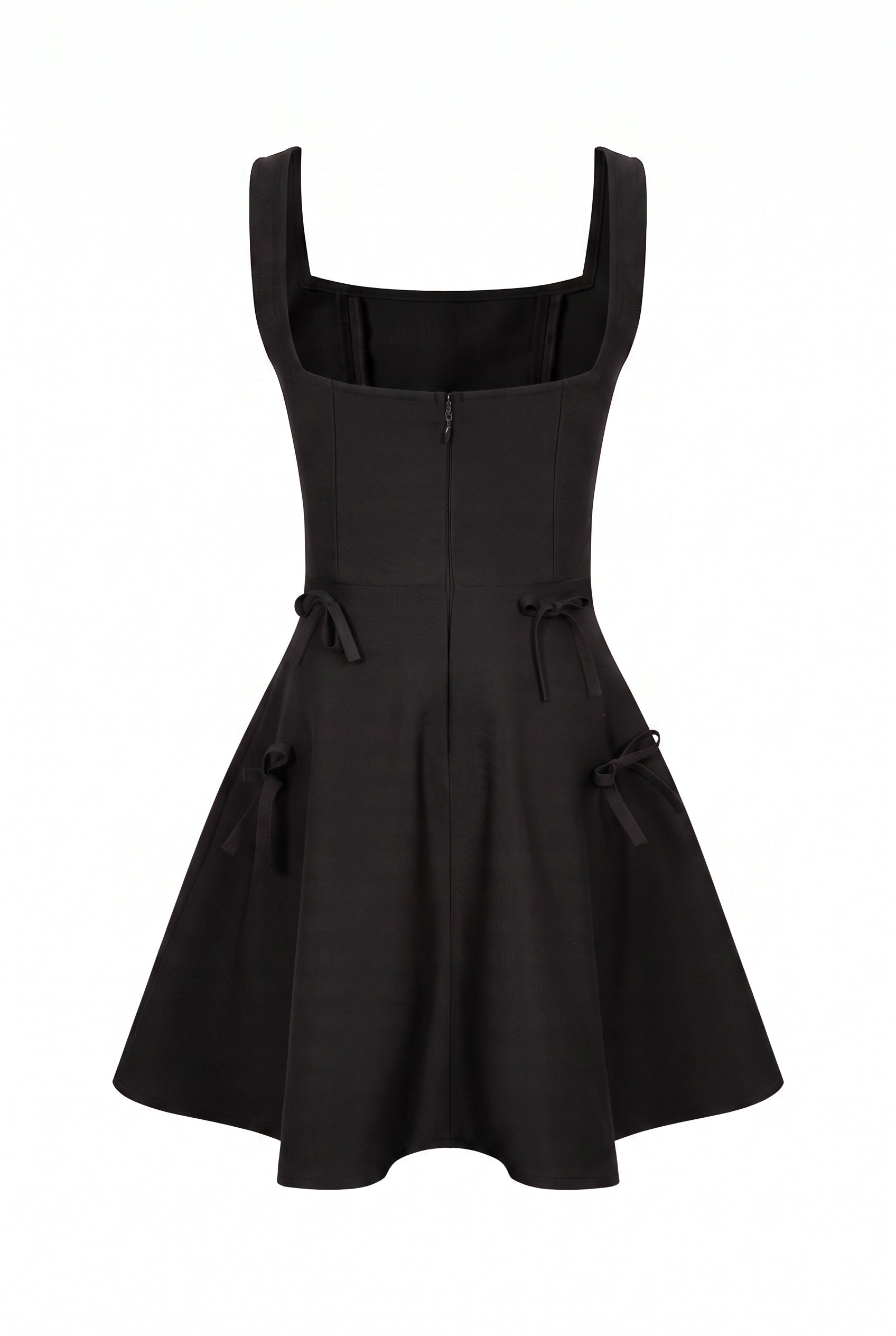Bandage Sleeveless Flare Dress with Bows