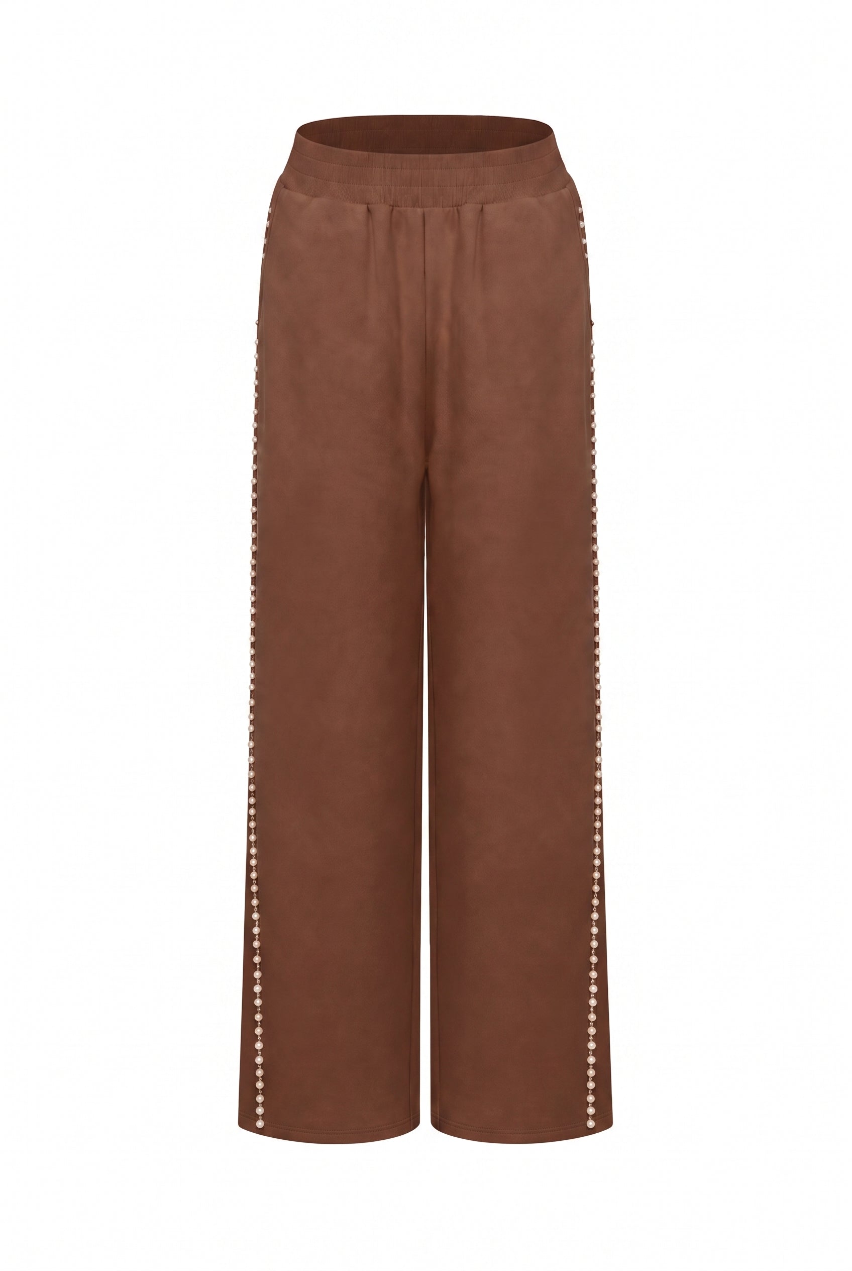 Pants with Pearl Trim Detail