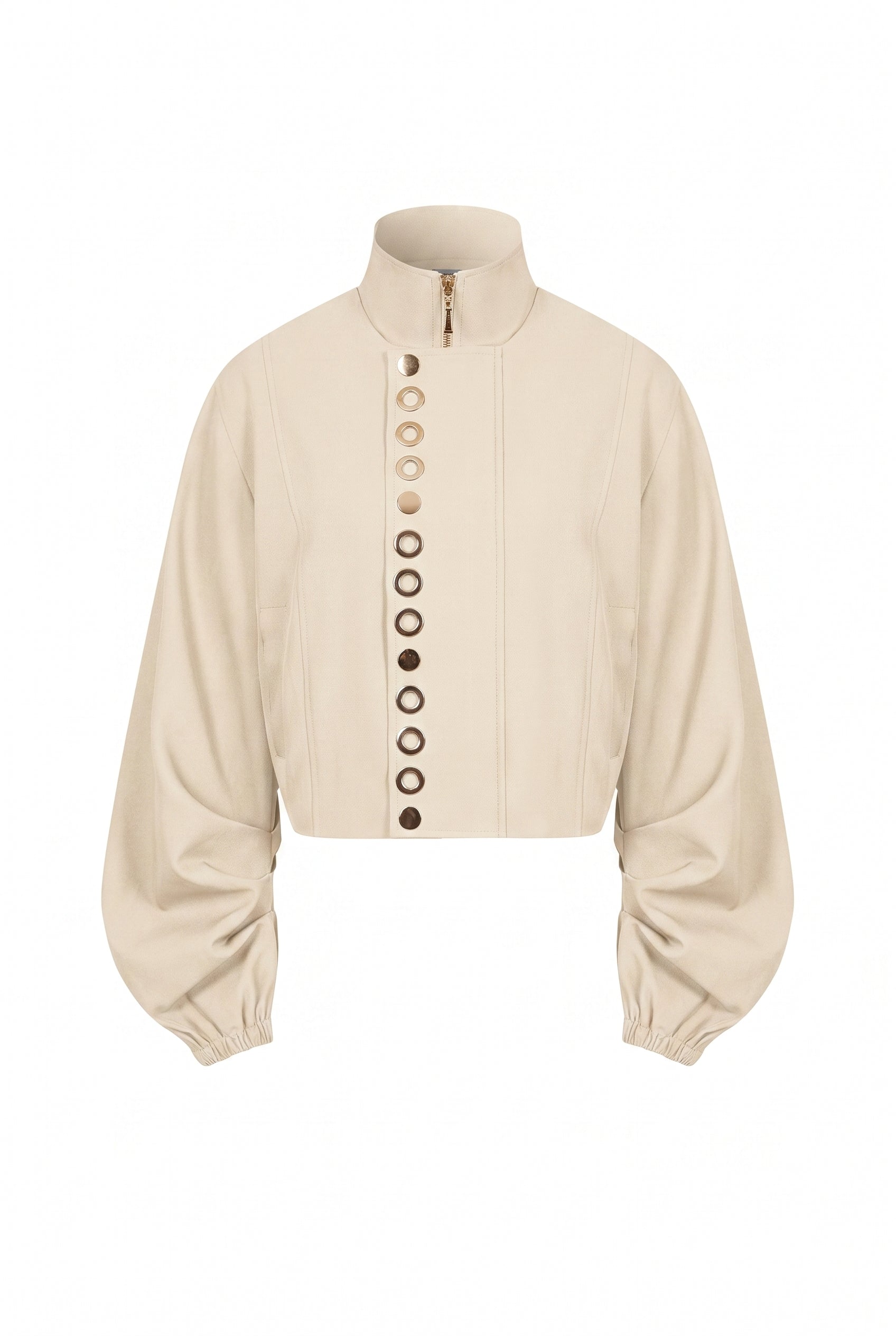 Grommet Detail Twill Jacket