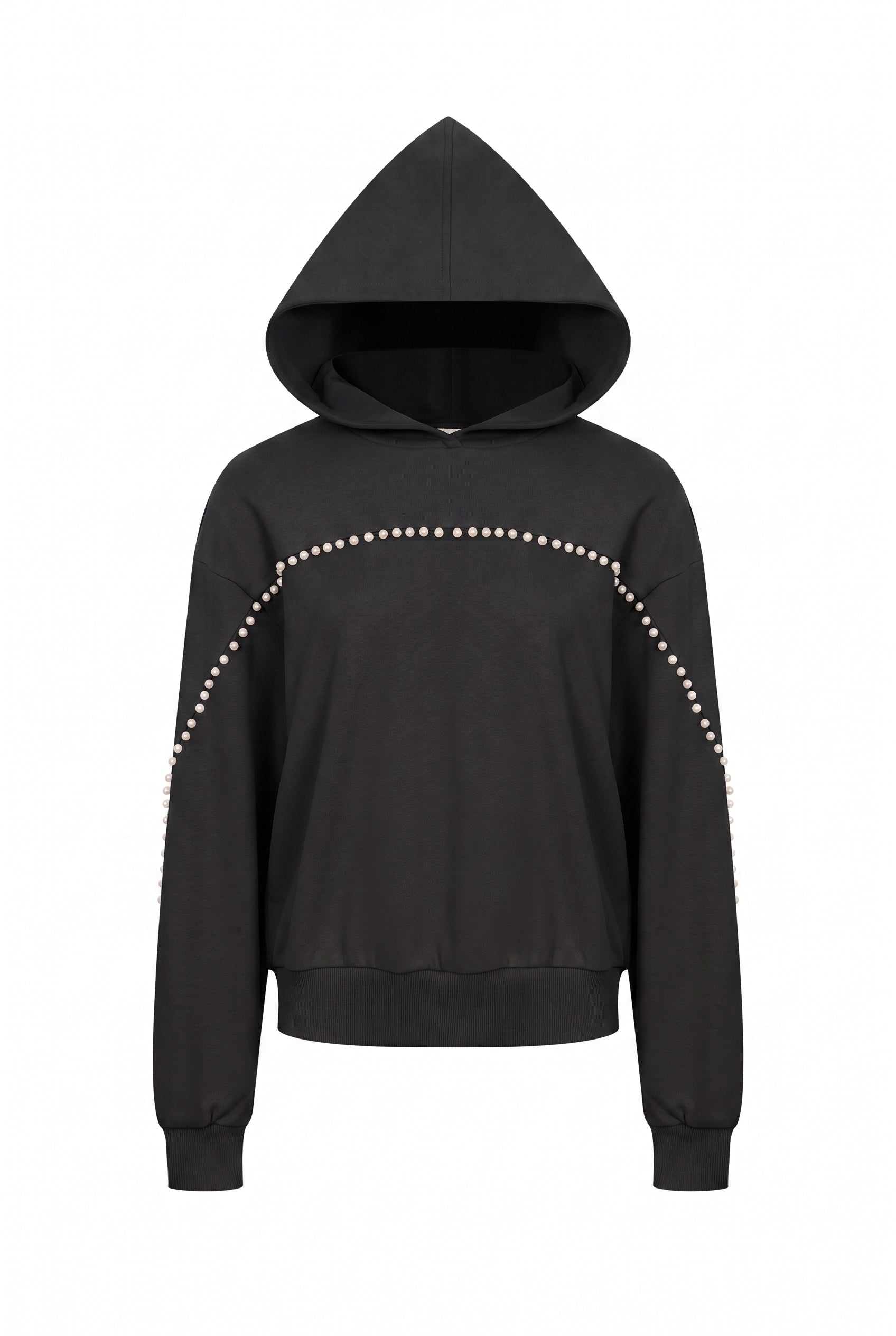 Hoodie with Pearl Trim Detail
