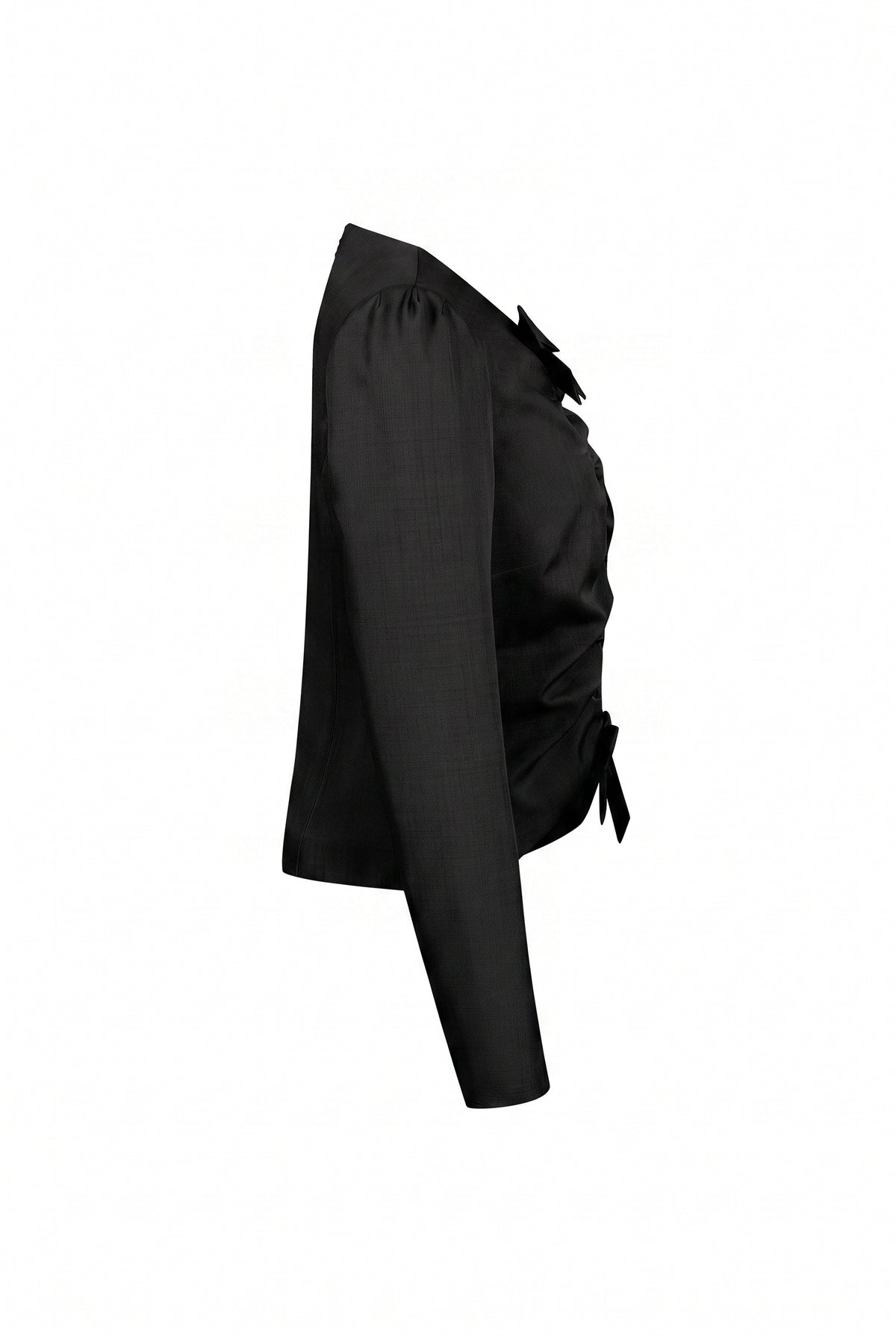 Joelle Ruched Long Sleeve Top With Bows