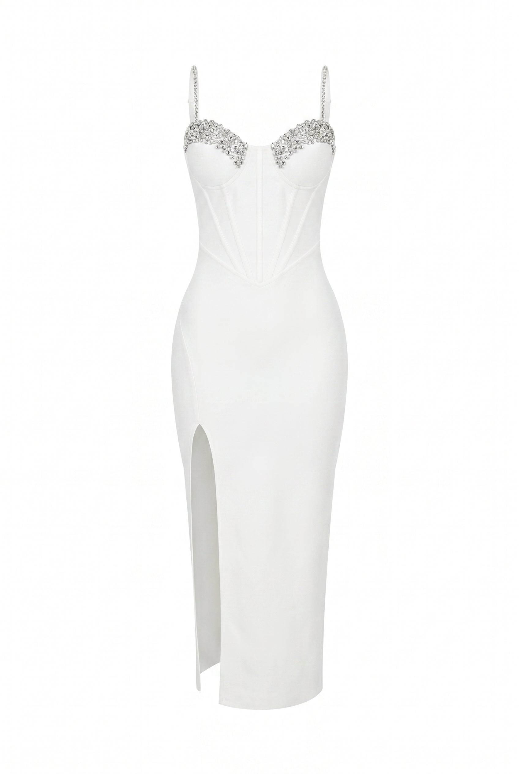Bandage Embellished Corset Midi Dress