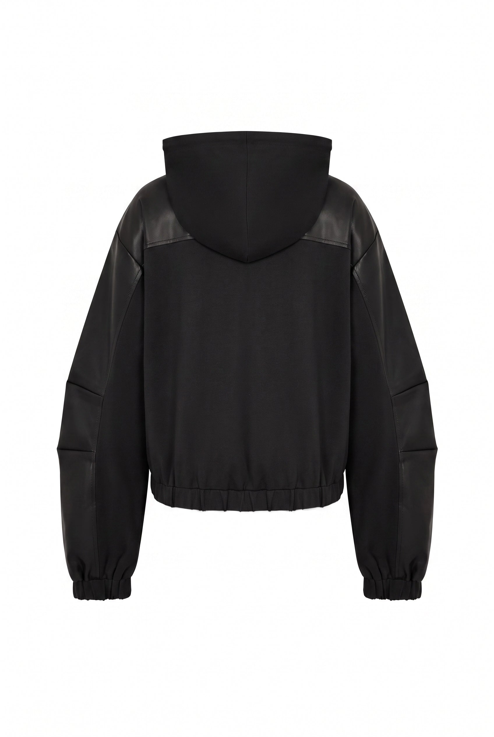 Knit Pu Mix Bomber Jacket